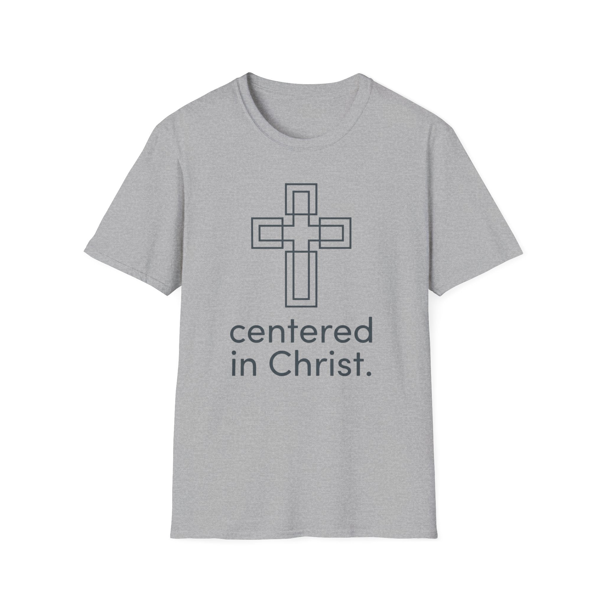 Centered in Christ T-Shirt — Minimalist Cross Christian Tee