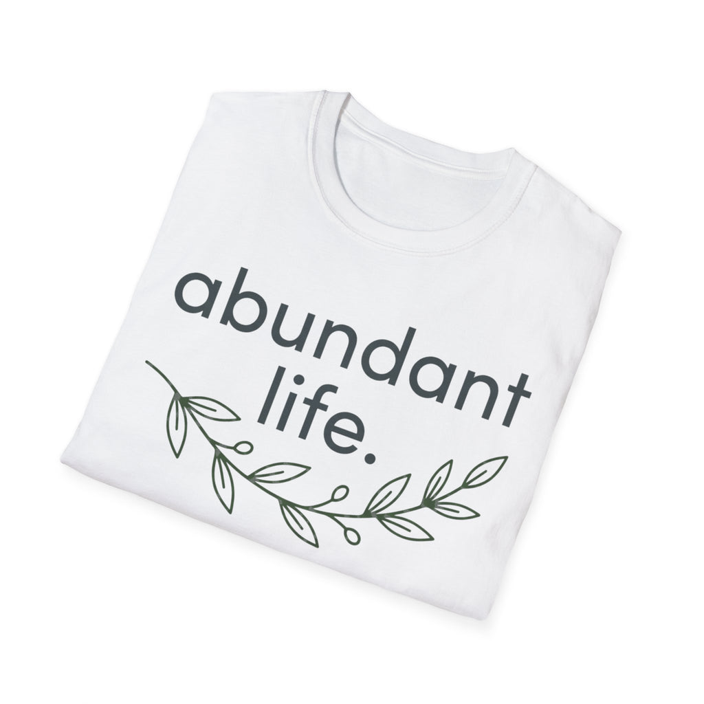 Abundant Life T-Shirt — Minimal Script Floral Tee