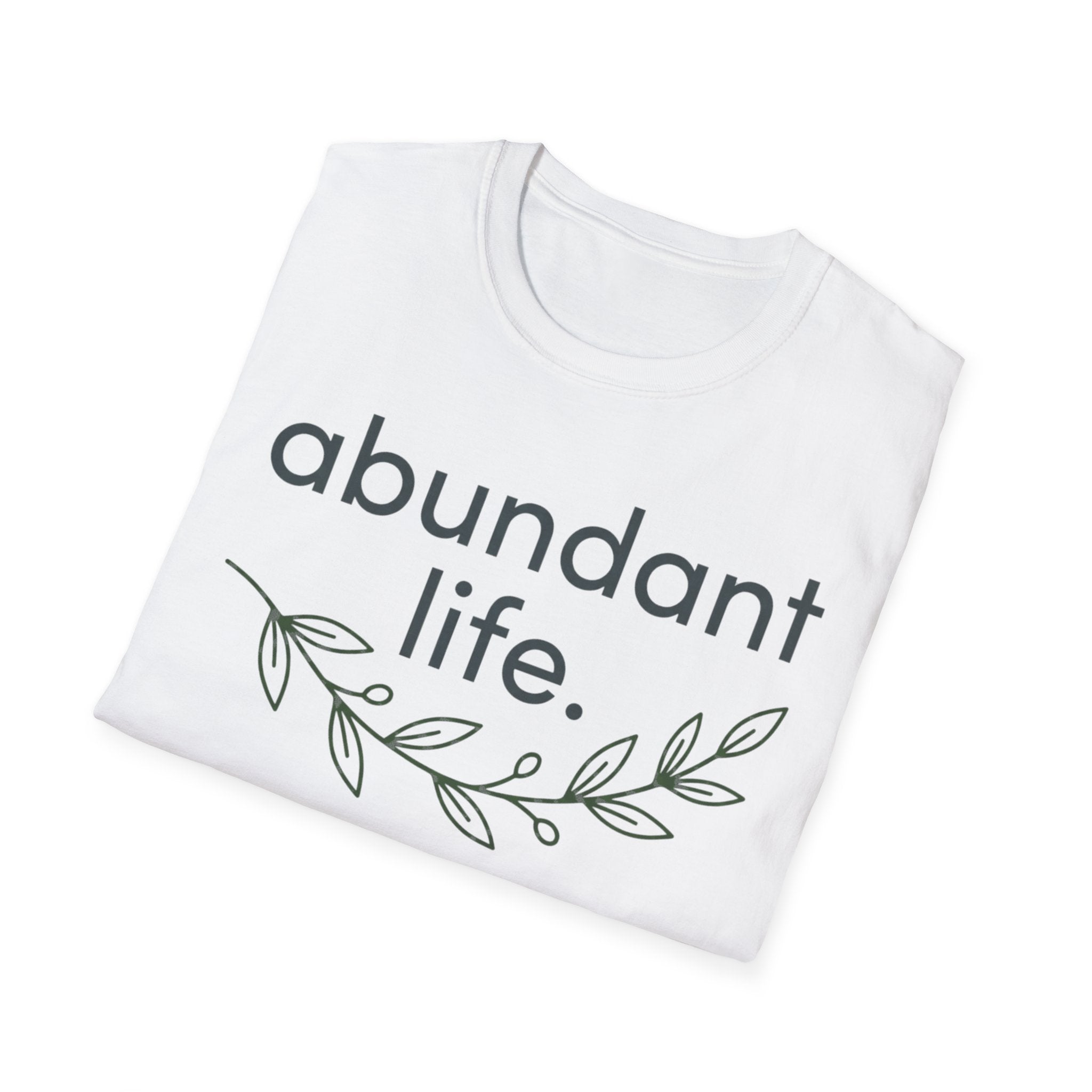 Abundant Life T-Shirt — Minimal Script Floral Tee