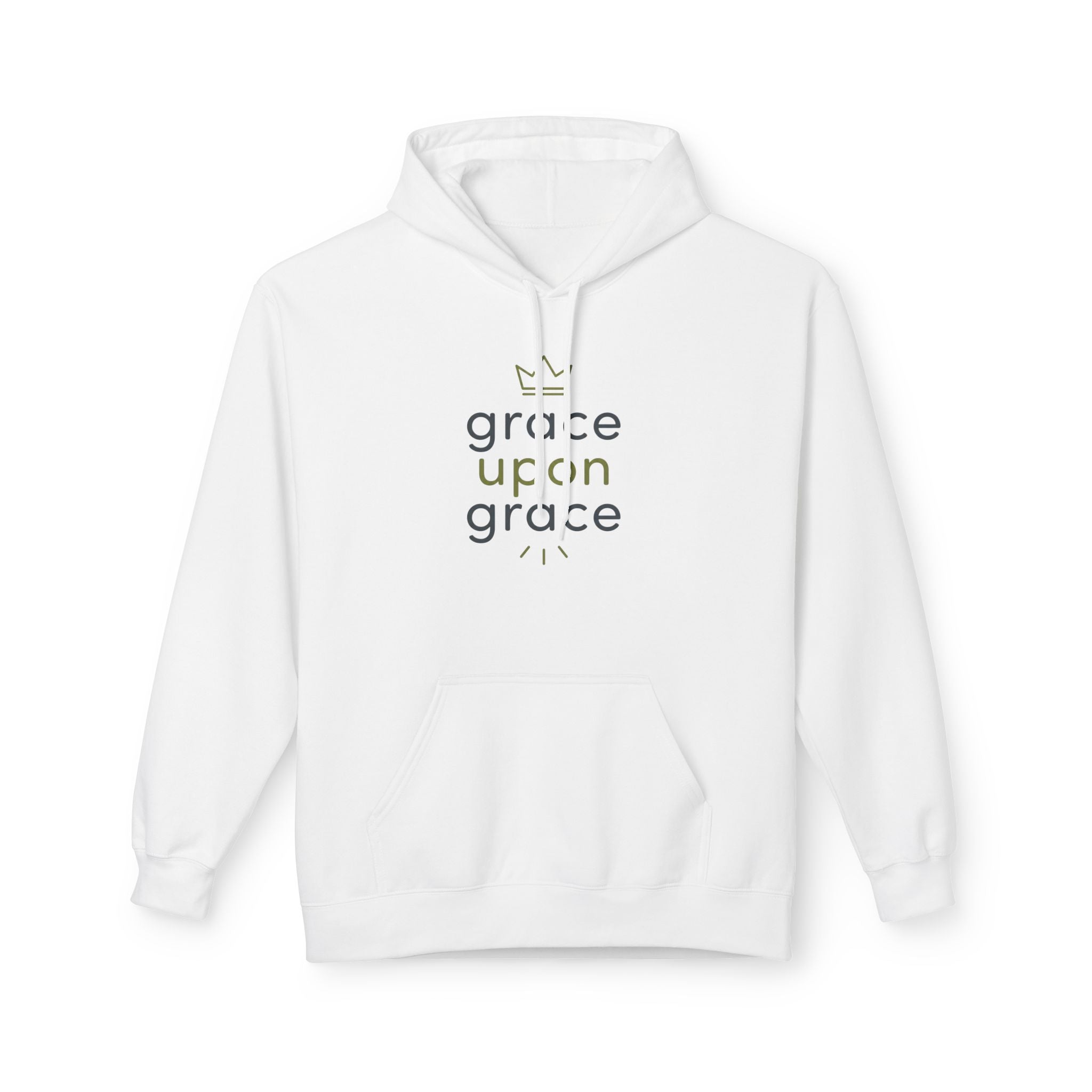 Hoodie - "Grace Upon Grace" Minimalist Christian Pullover