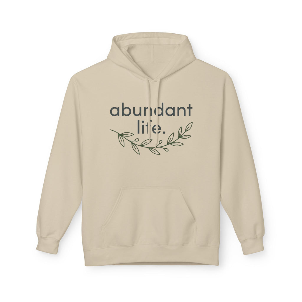 Abundant Life Hoodie – Minimal Floral Inspirational Pullover