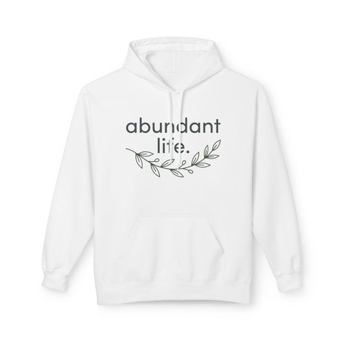 Abundant Life Hoodie – Minimal Floral Inspirational Pullover