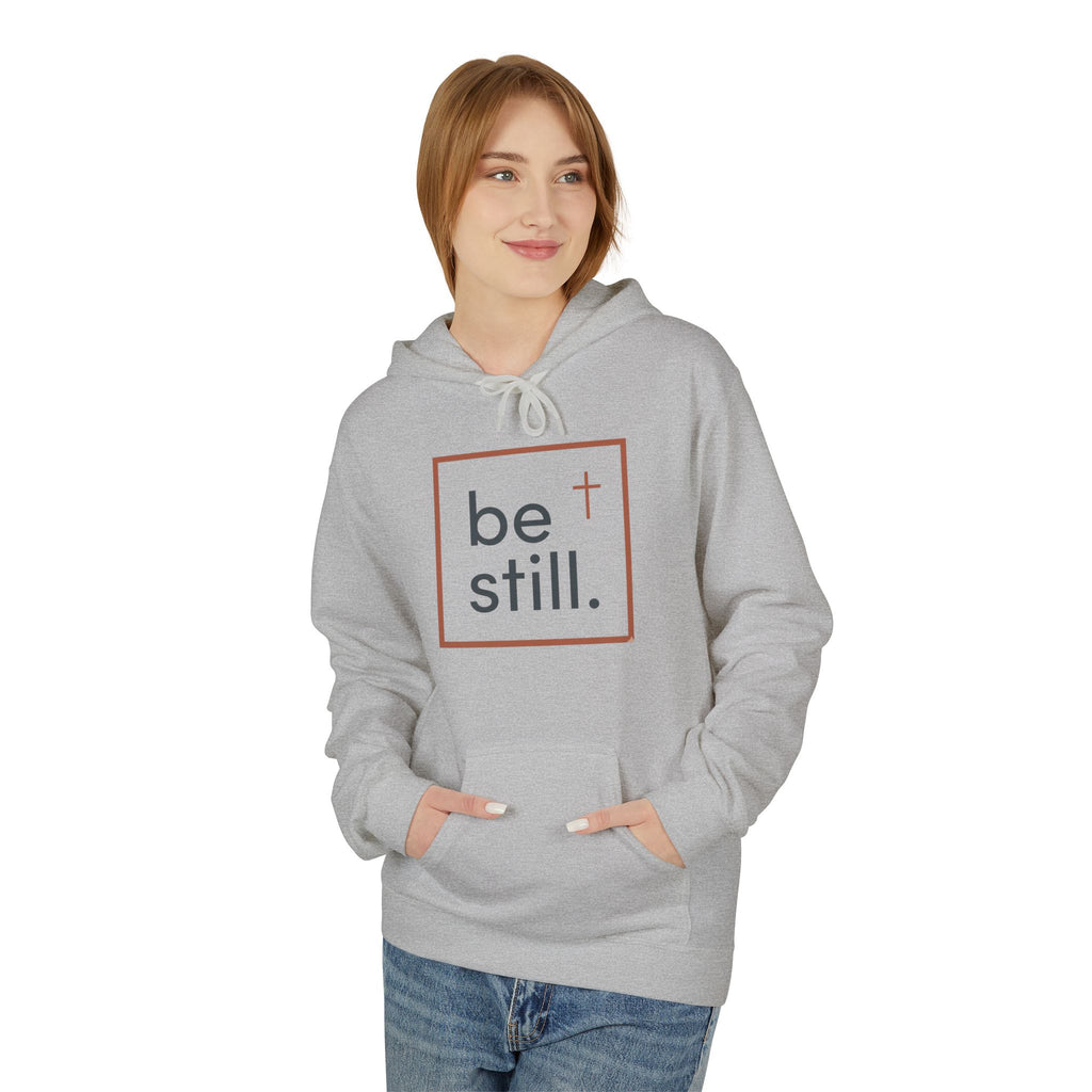Be Still Christian Hoodie — Minimal Cross Faith Hoodie
