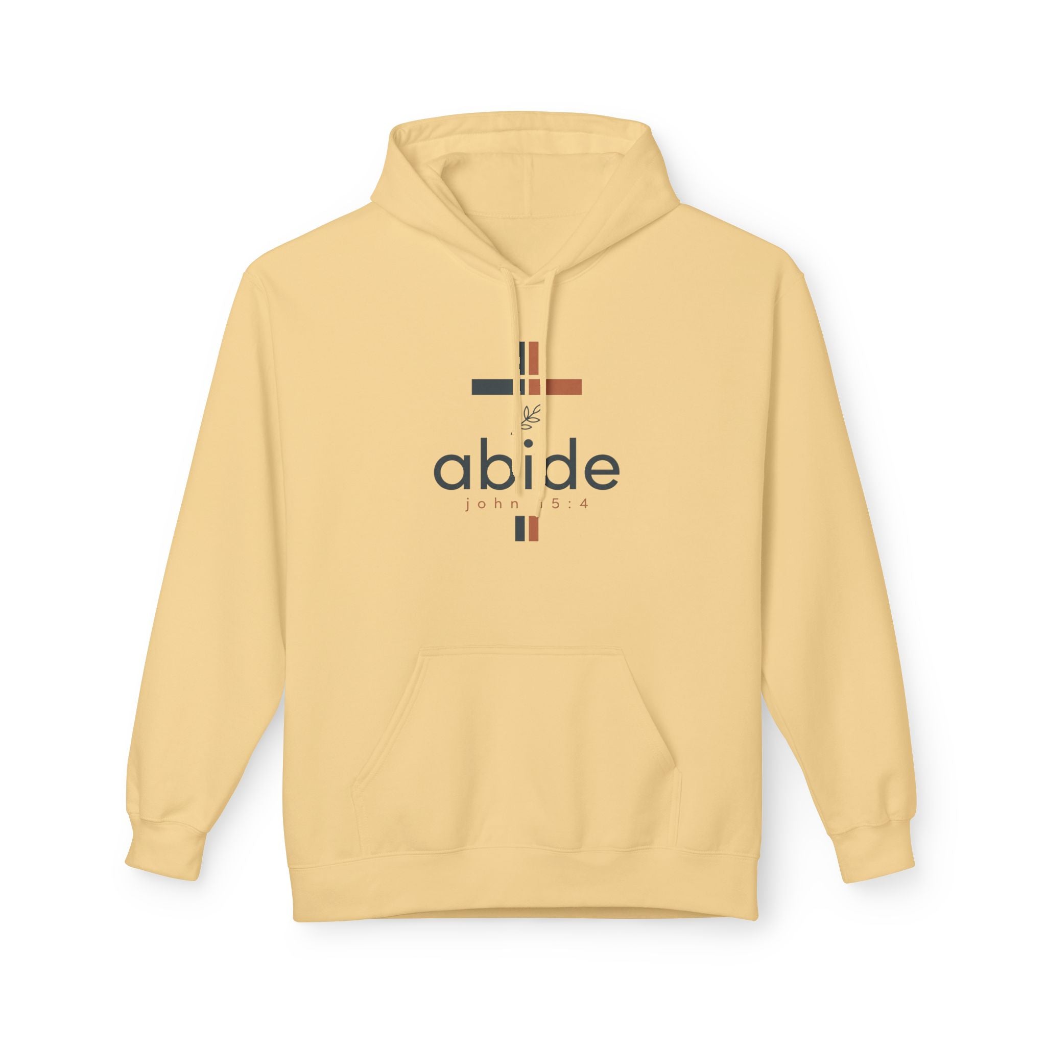 Abide Cross Hoodie – Minimal Faith Graphic Pullover