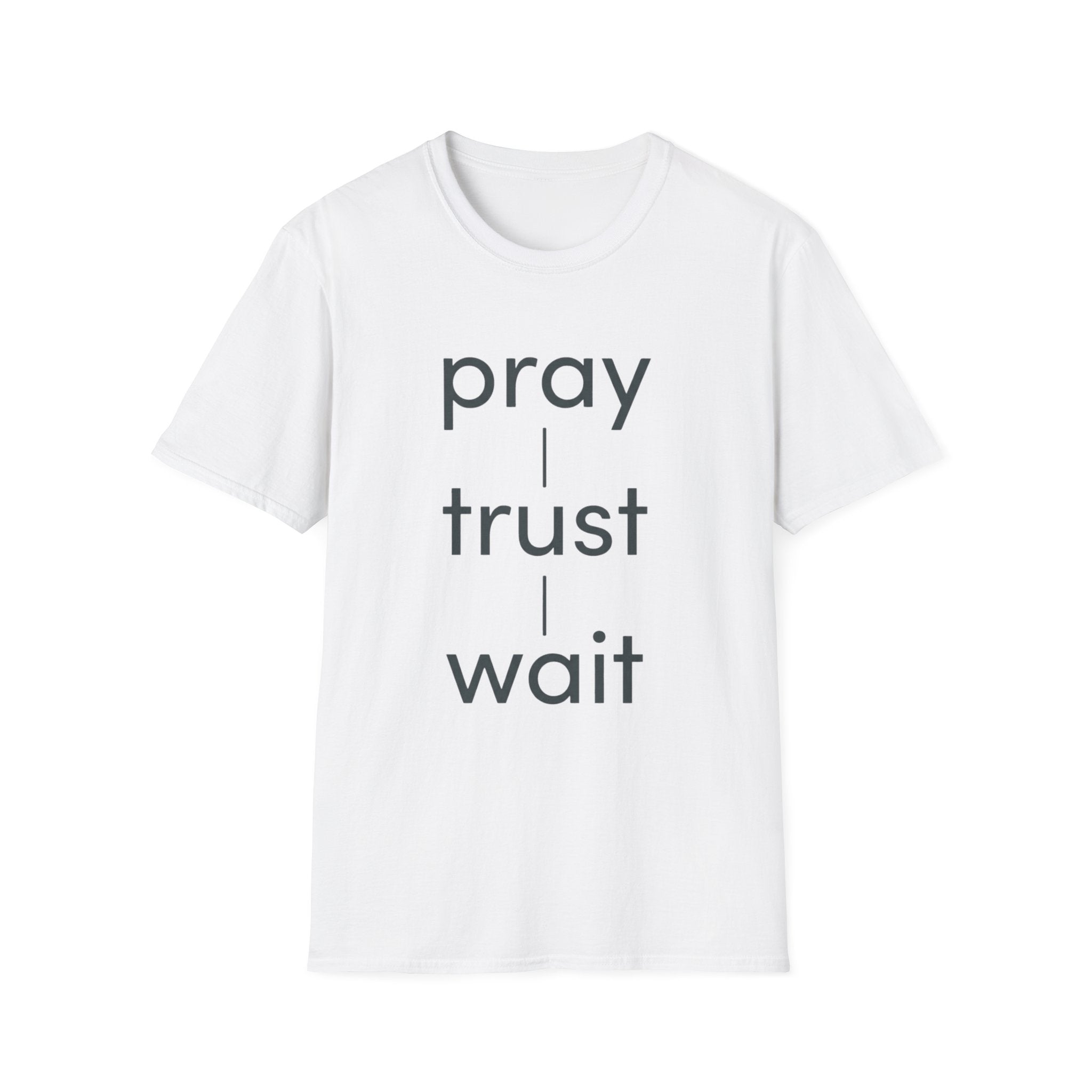 Pray Trust Wait T-Shirt — Inspirational Faith Tee