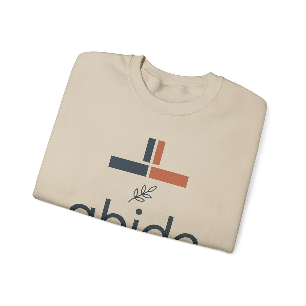 Abide Crewneck Sweatshirt – John 15:4 Christian Faith Graphic