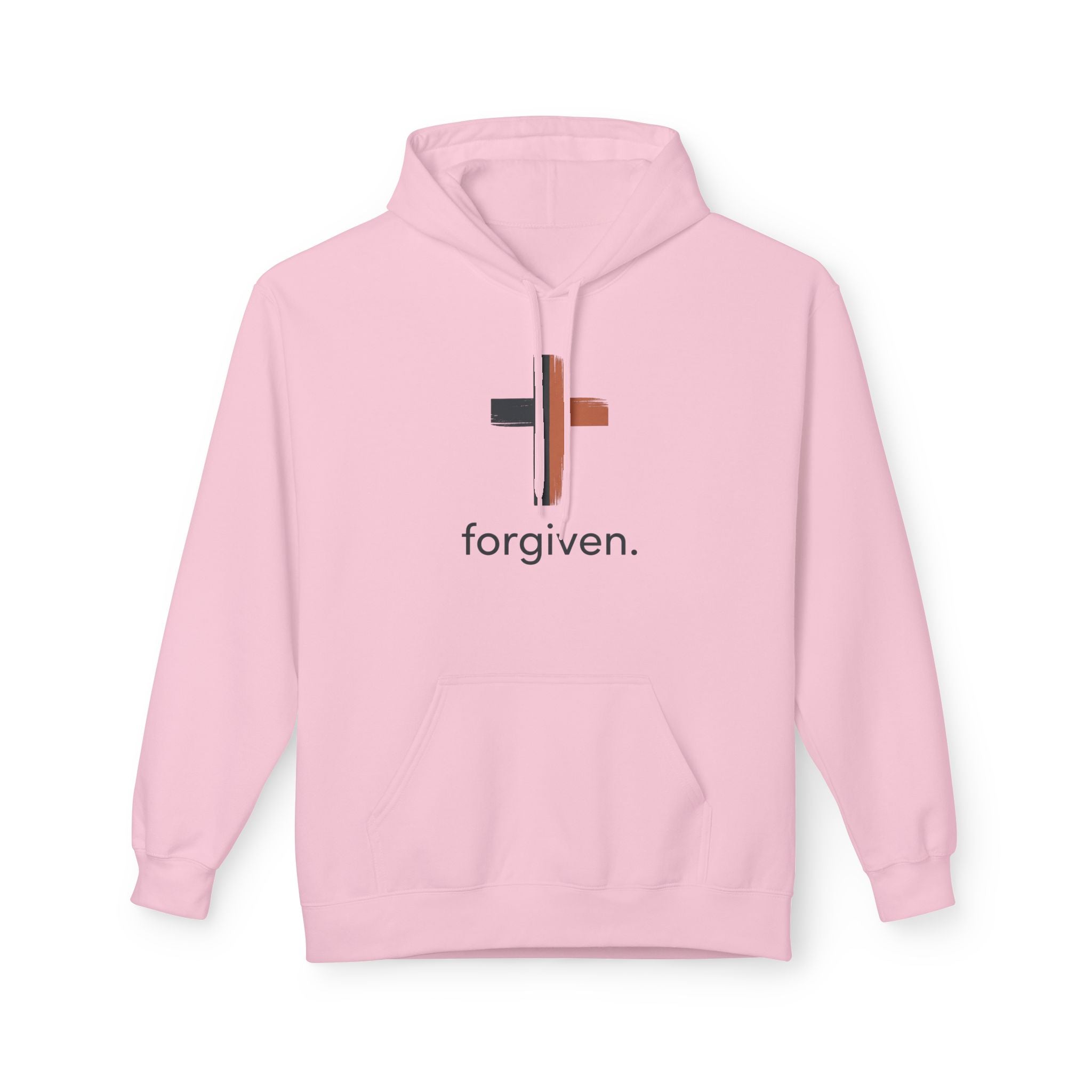 Forgiven Cross Hoodie — Minimal Christian Faith Sweatshirt