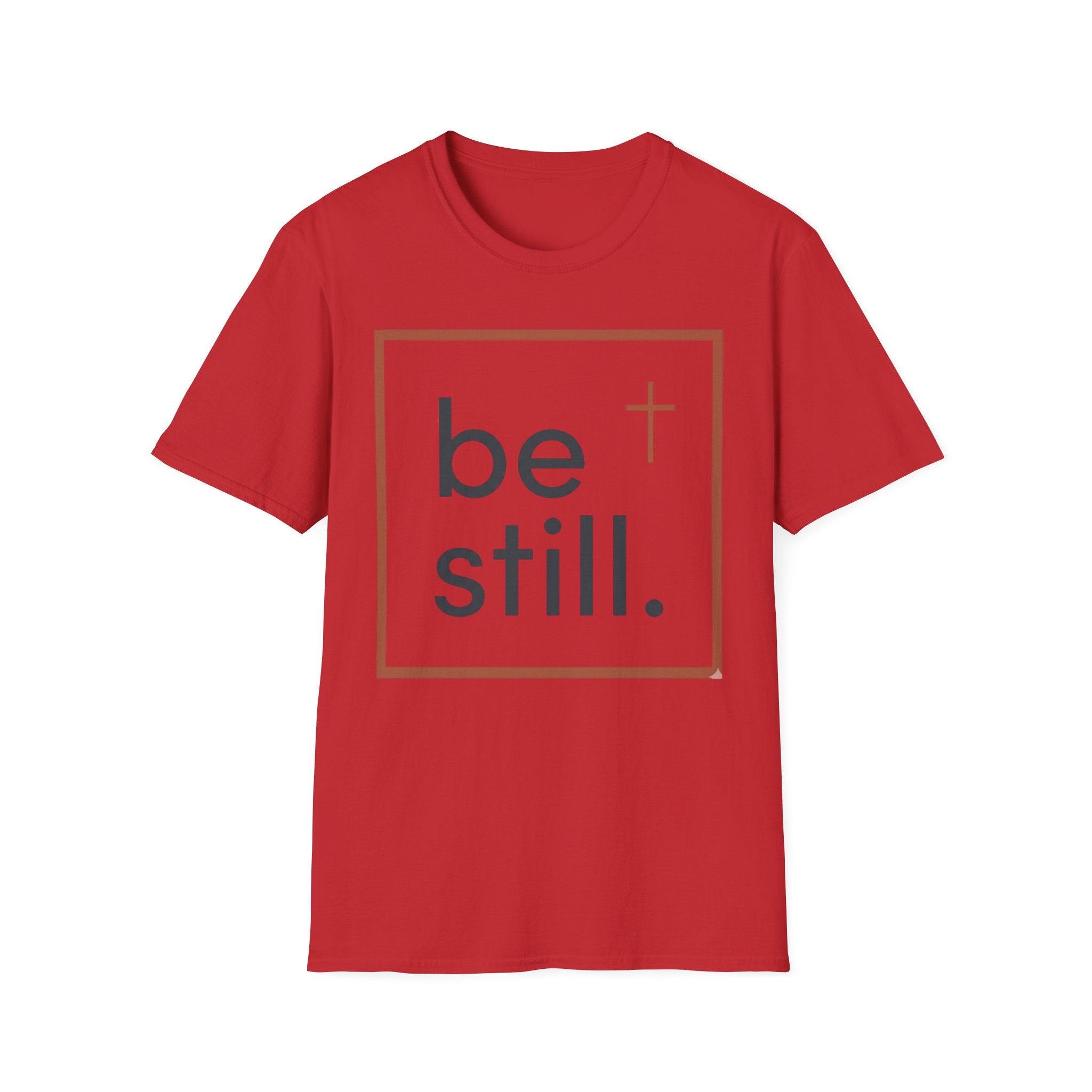 Be Still Christian T-Shirt — Minimal Faith Tee with Cross