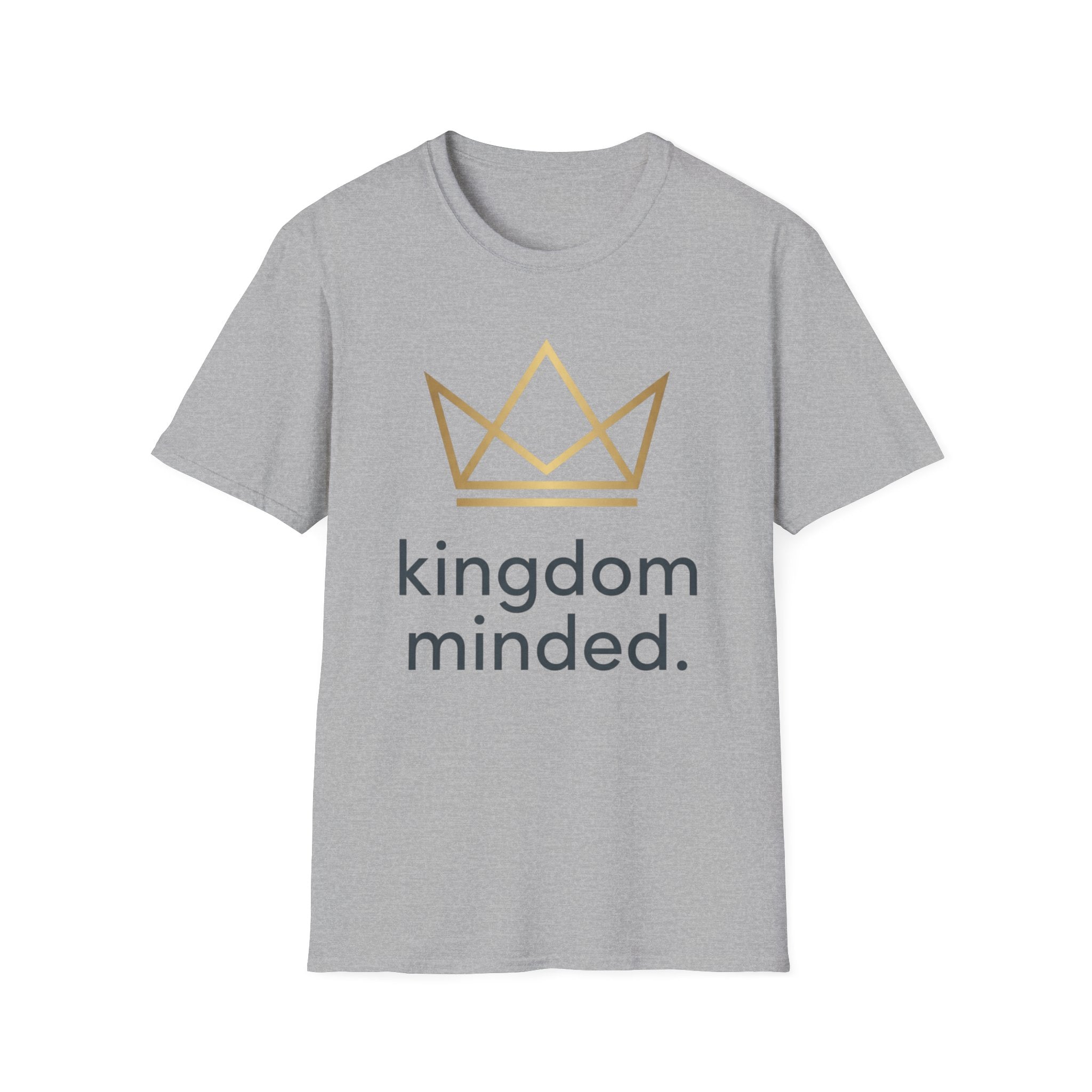 Kingdom Minded T-Shirt — Gold Crown Christian Faith Tee