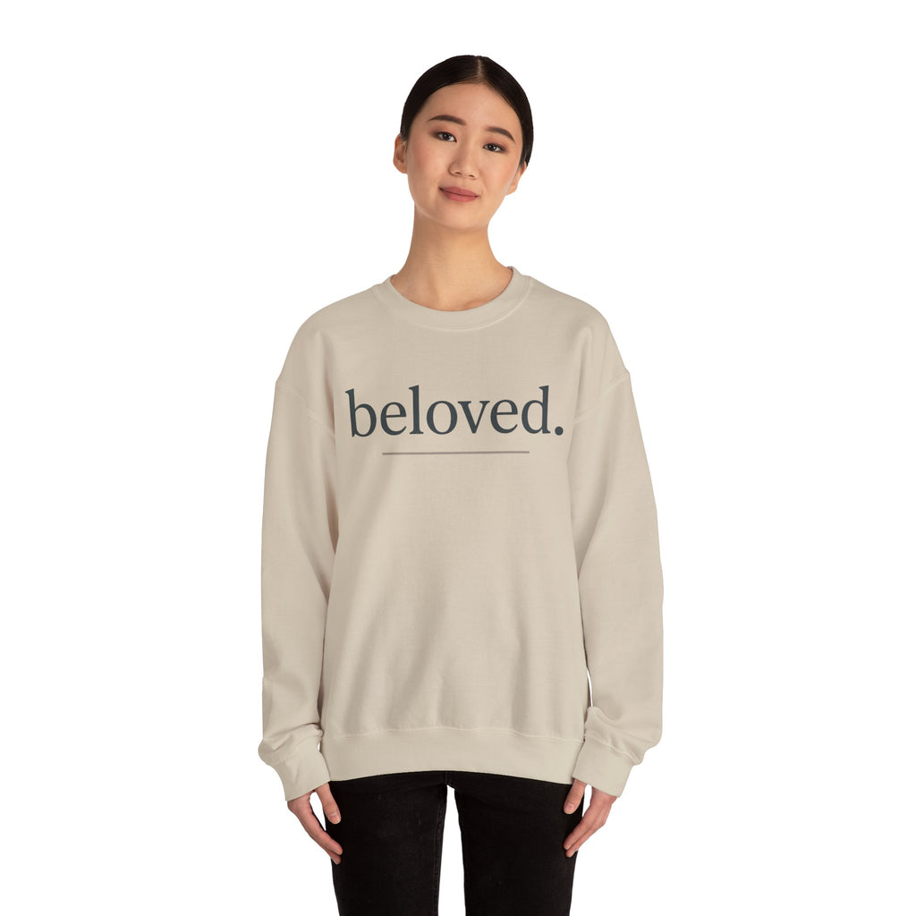 Beloved Crewneck Sweatshirt — Minimal Comfort Pullover with “beloved.” Script