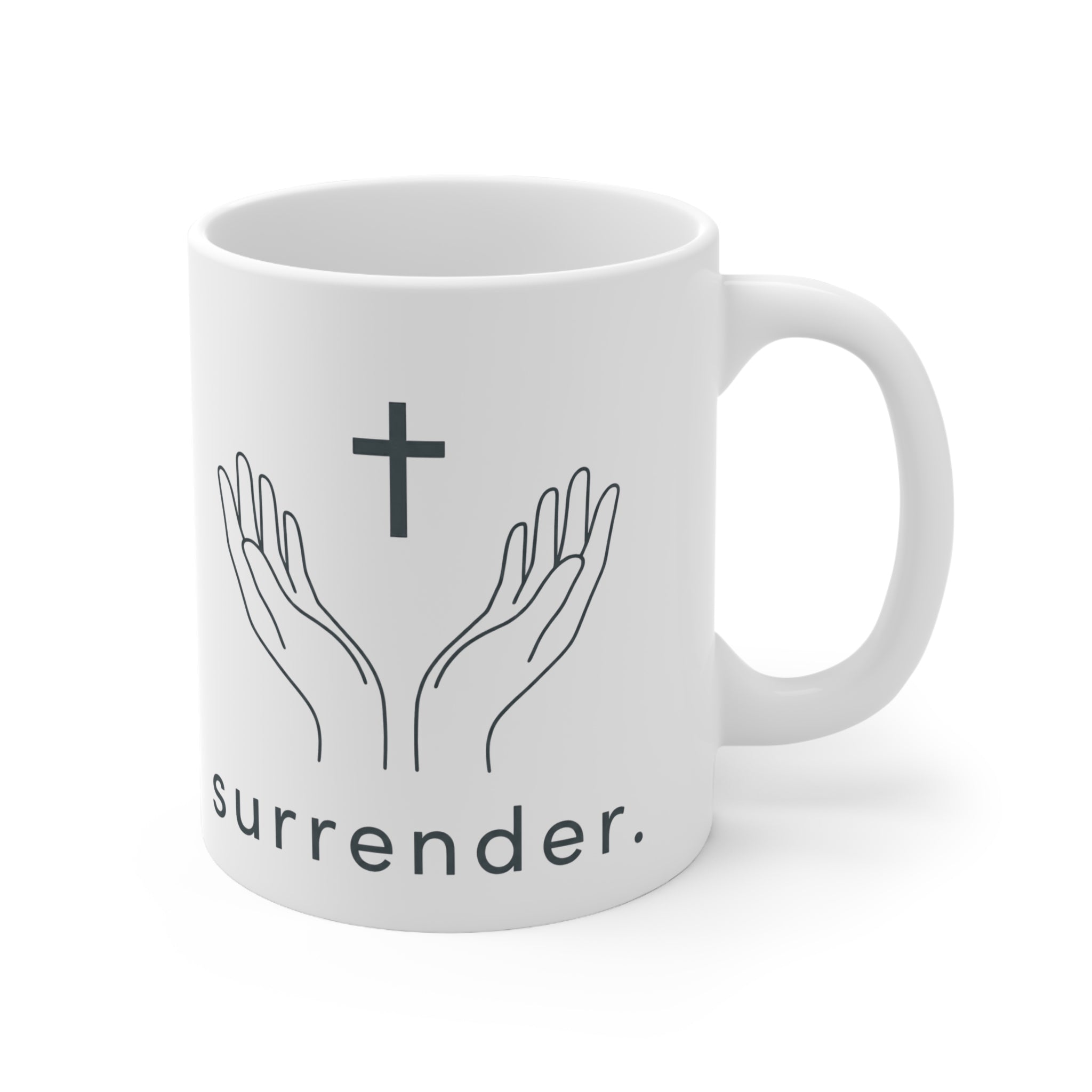Ceramic Mug — Seraph Stitch Logo & 'Support Small' Minimalist Coffee Cup