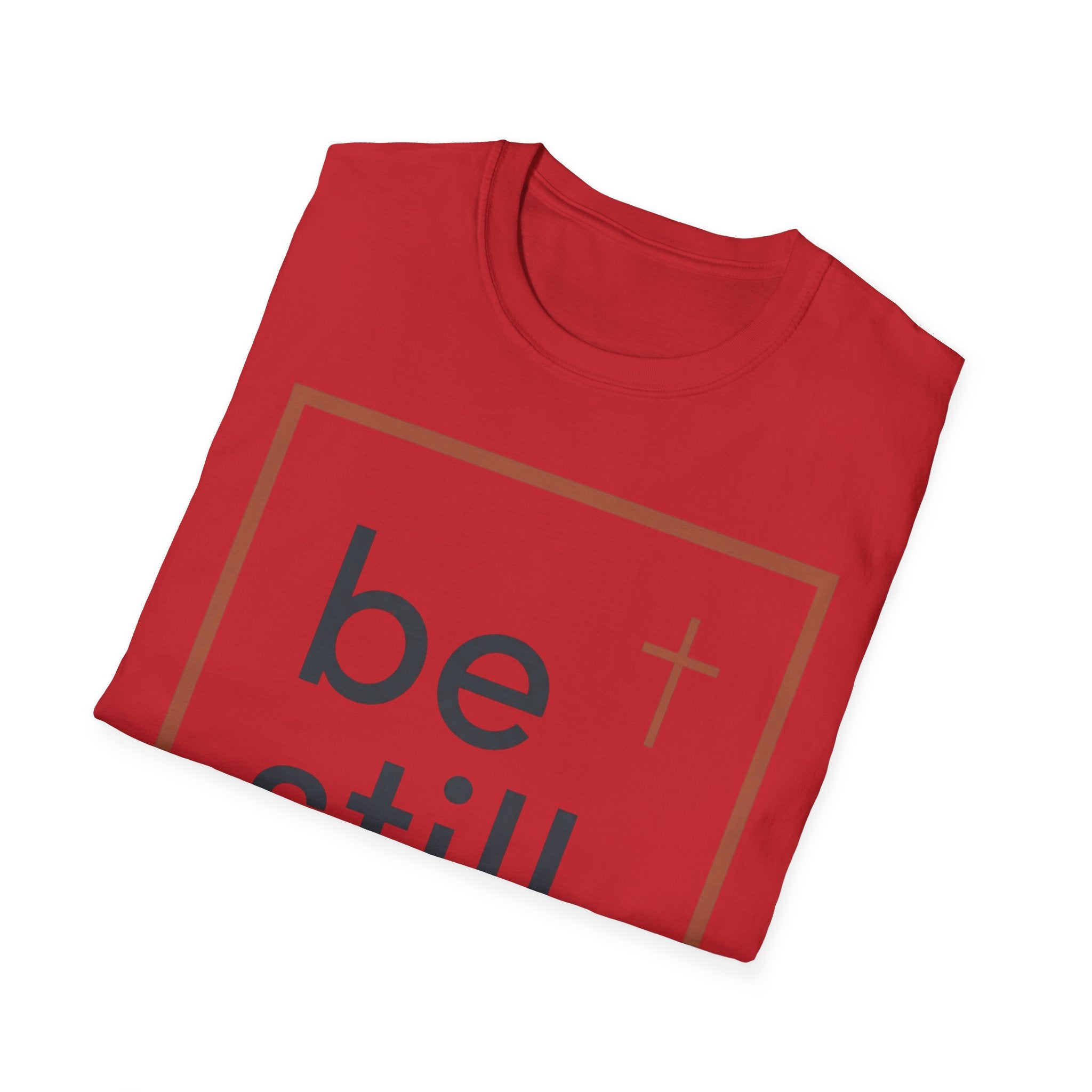Be Still Christian T-Shirt — Minimal Faith Tee with Cross