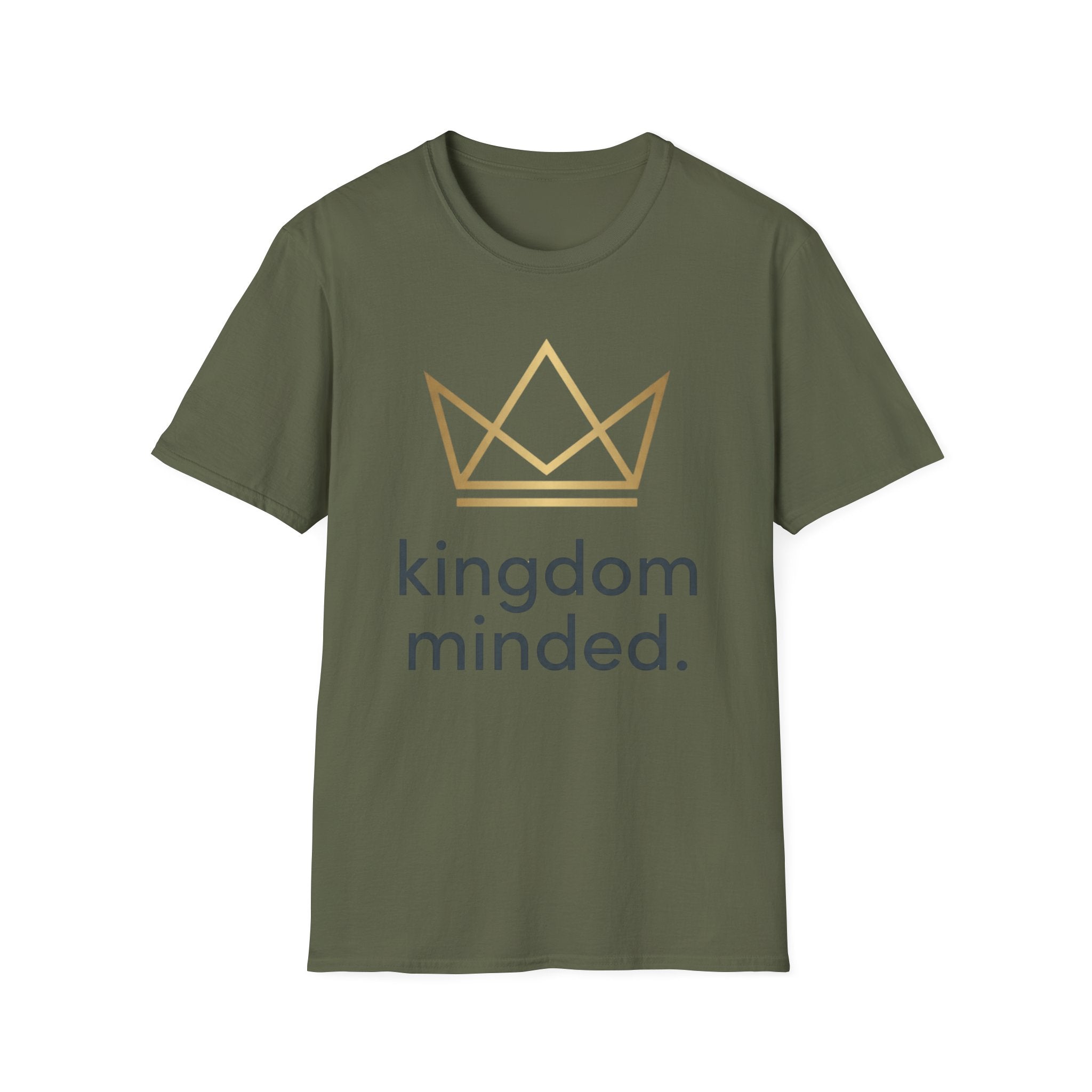Kingdom Minded T-Shirt — Gold Crown Christian Faith Tee