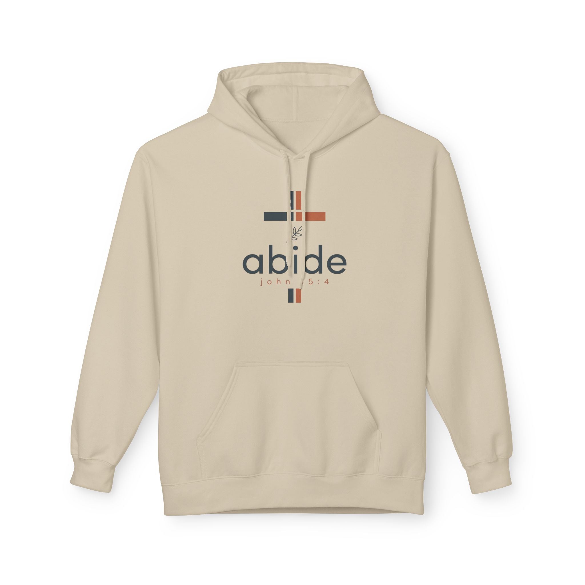 Abide Cross Hoodie – Minimal Faith Graphic Pullover