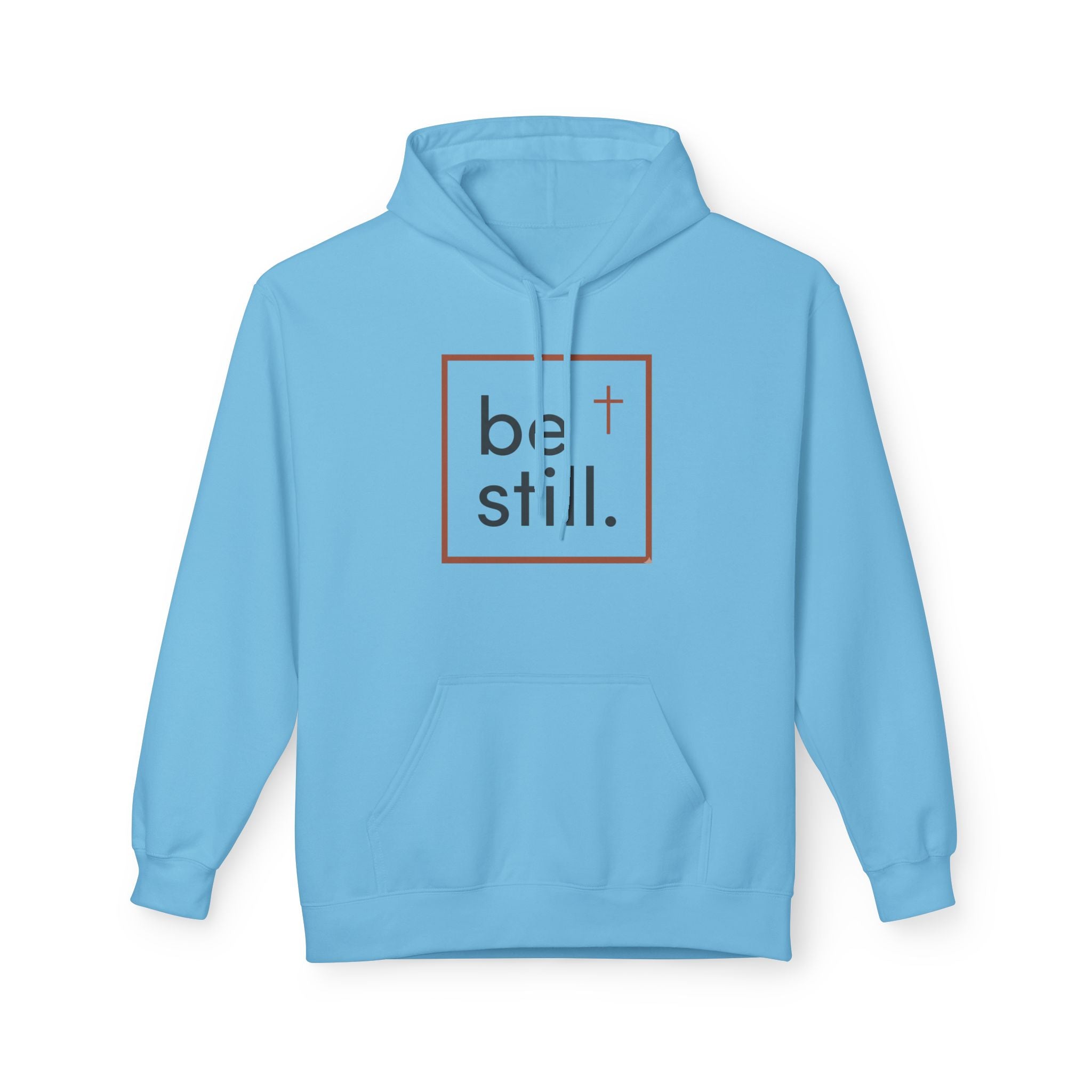 Be Still Christian Hoodie — Minimal Cross Faith Hoodie