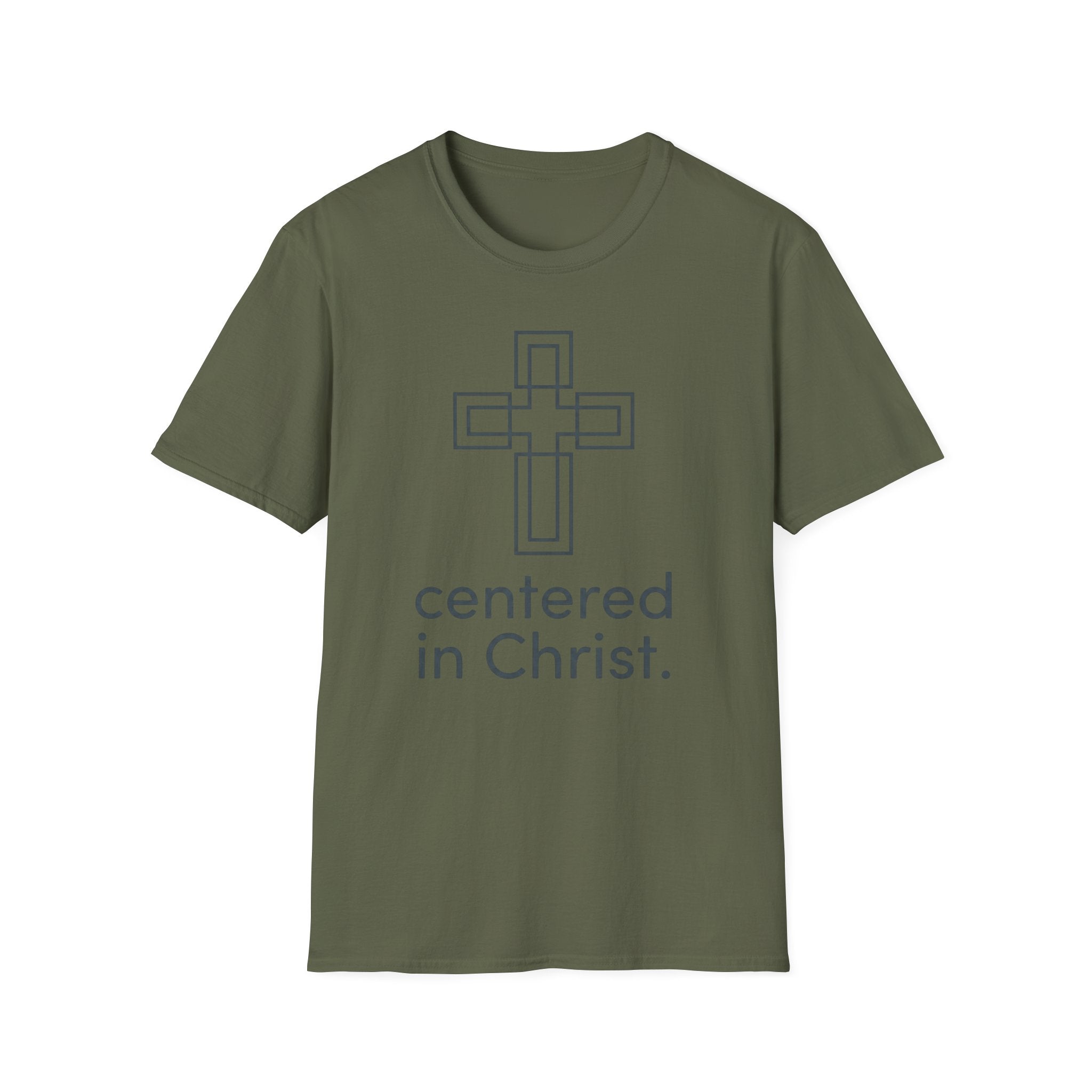 Centered in Christ T-Shirt — Minimalist Cross Christian Tee