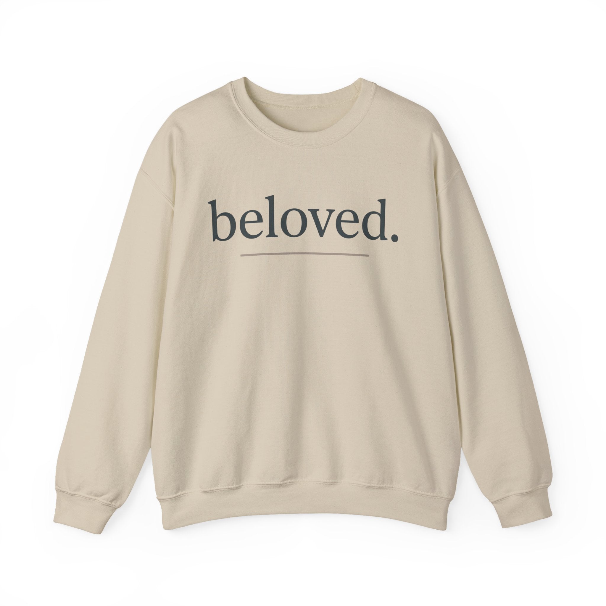 Beloved Crewneck Sweatshirt — Minimal Comfort Pullover with “beloved.” Script