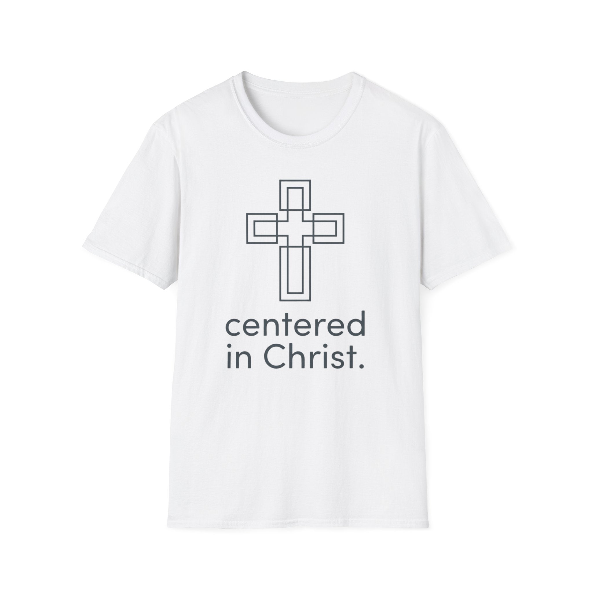 Centered in Christ T-Shirt — Minimalist Cross Christian Tee