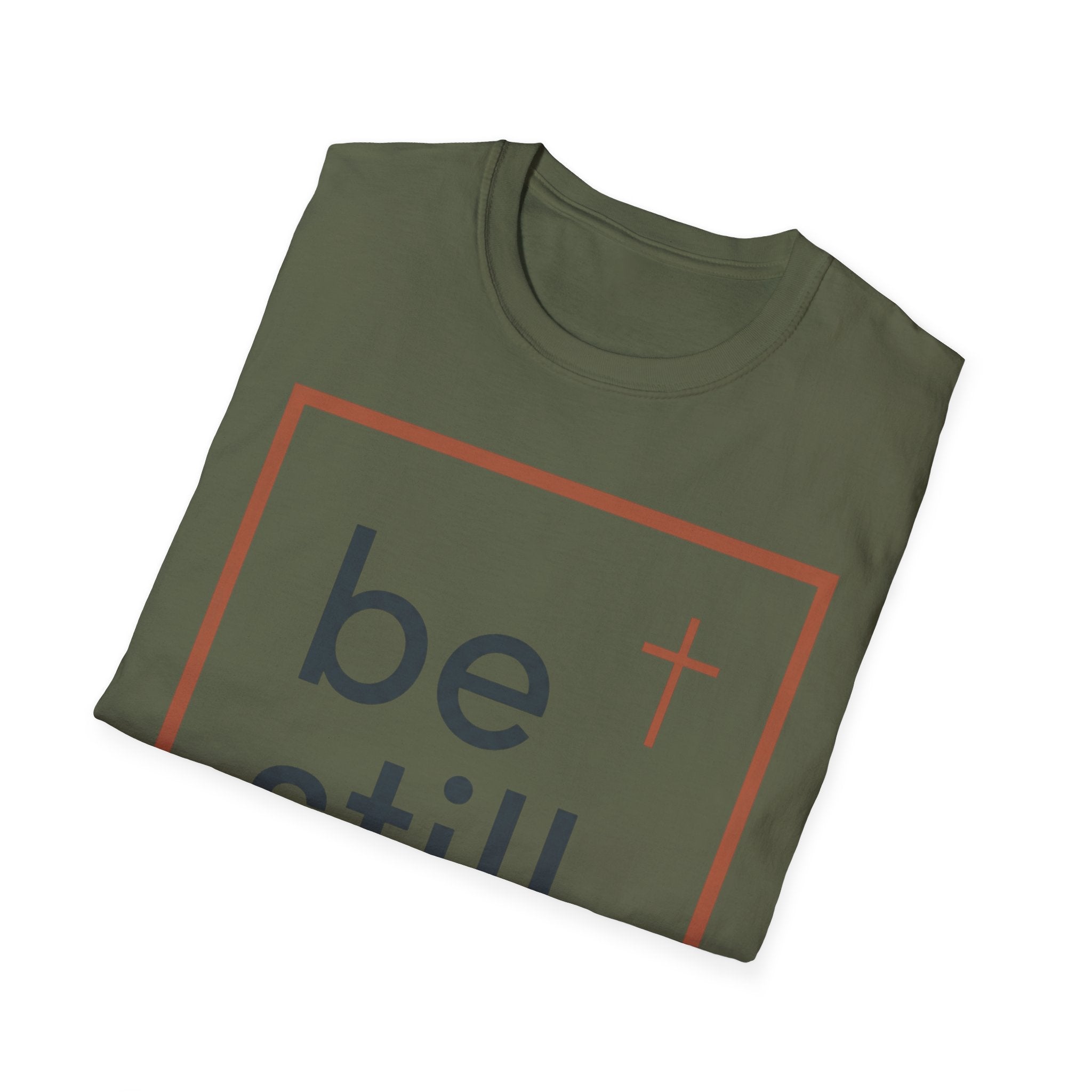 Be Still Christian T-Shirt — Minimal Faith Tee with Cross