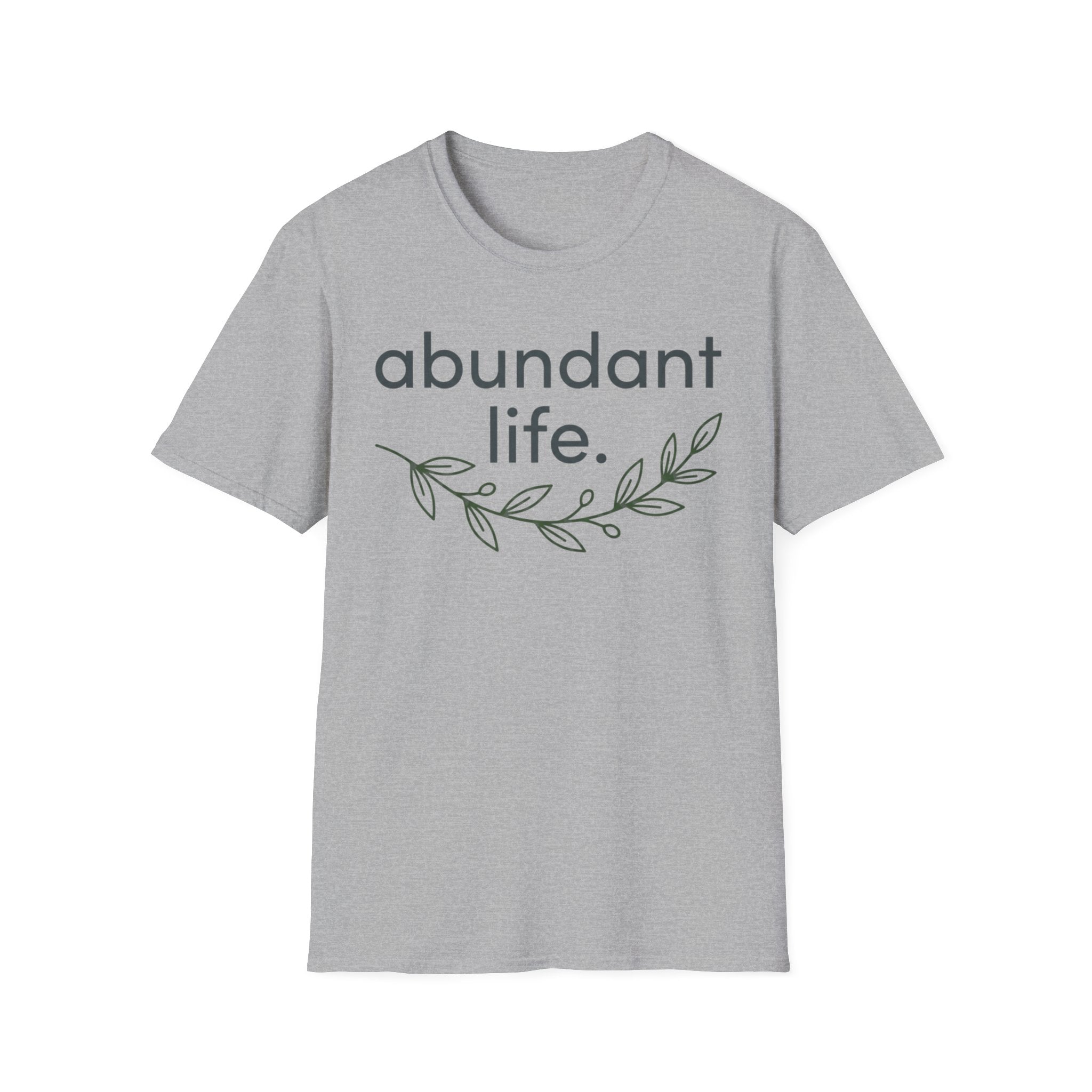 Abundant Life T-Shirt — Minimal Script Floral Tee