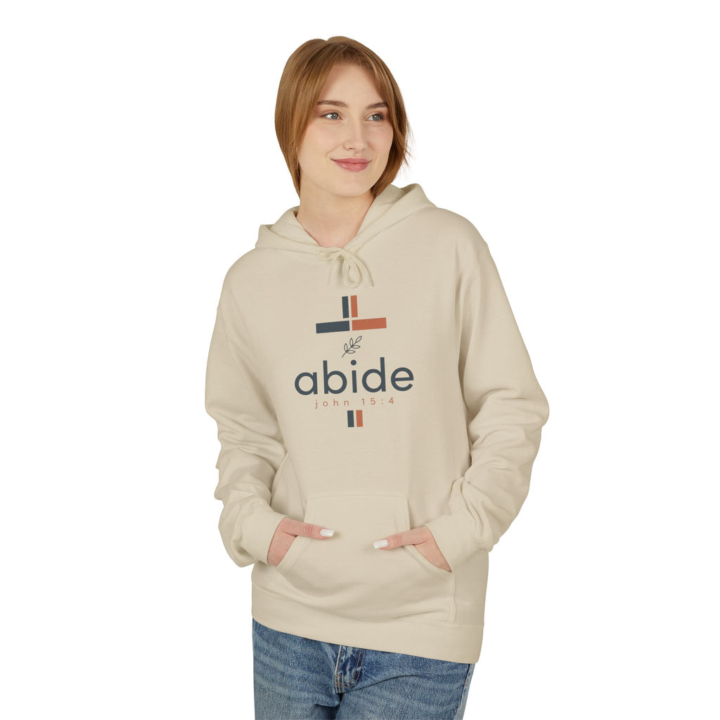 Abide Cross Hoodie – Minimal Faith Graphic Pullover