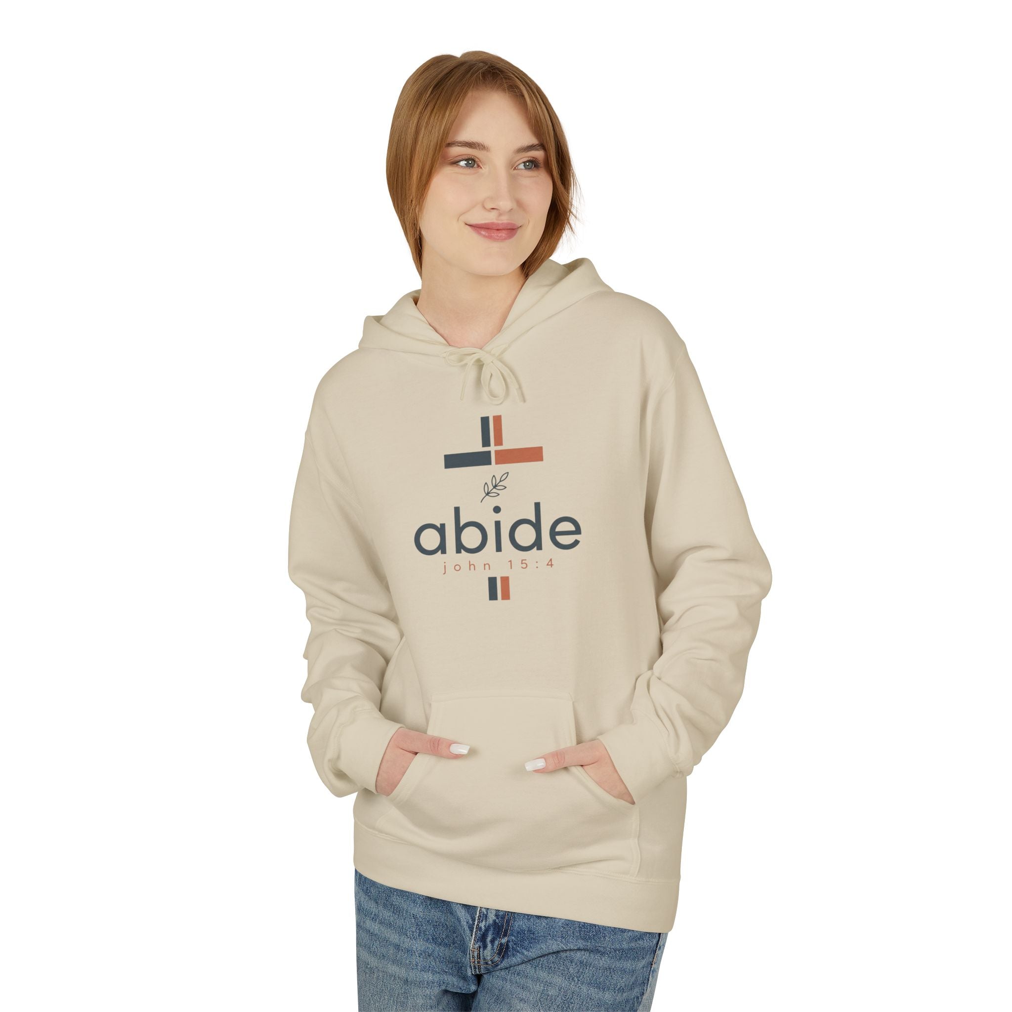 Abide Cross Hoodie – Minimal Faith Graphic Pullover