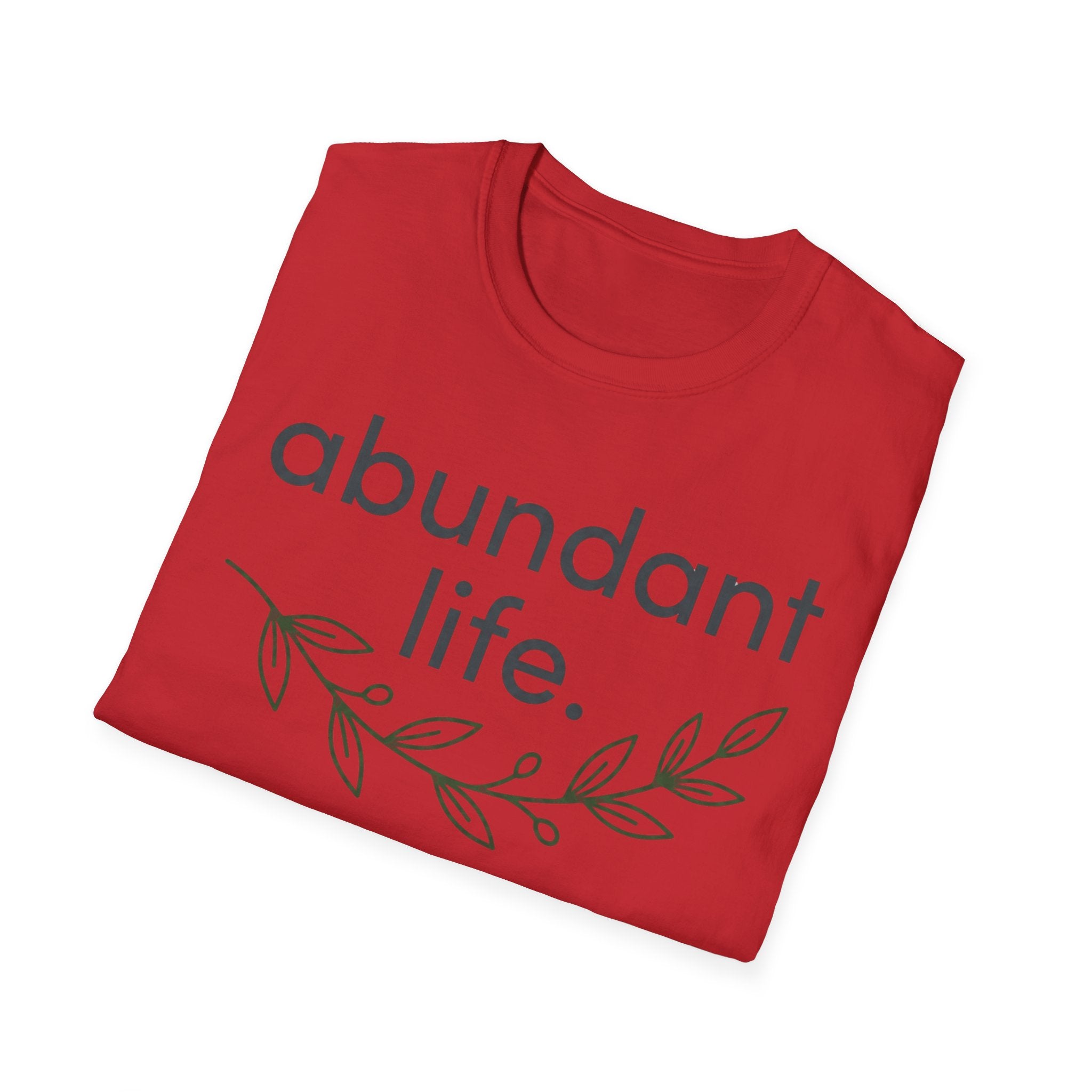 Abundant Life T-Shirt — Minimal Script Floral Tee