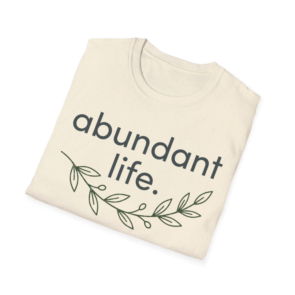 Abundant Life T-Shirt — Minimal Script Floral Tee