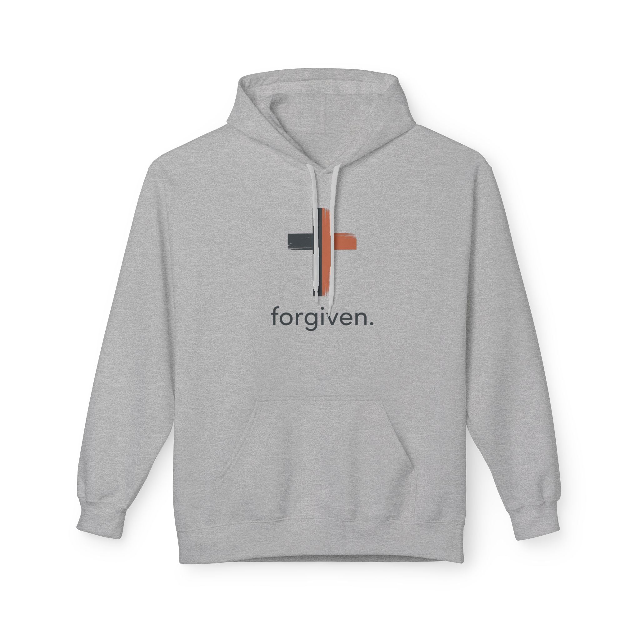 Forgiven Cross Hoodie — Minimal Christian Faith Sweatshirt