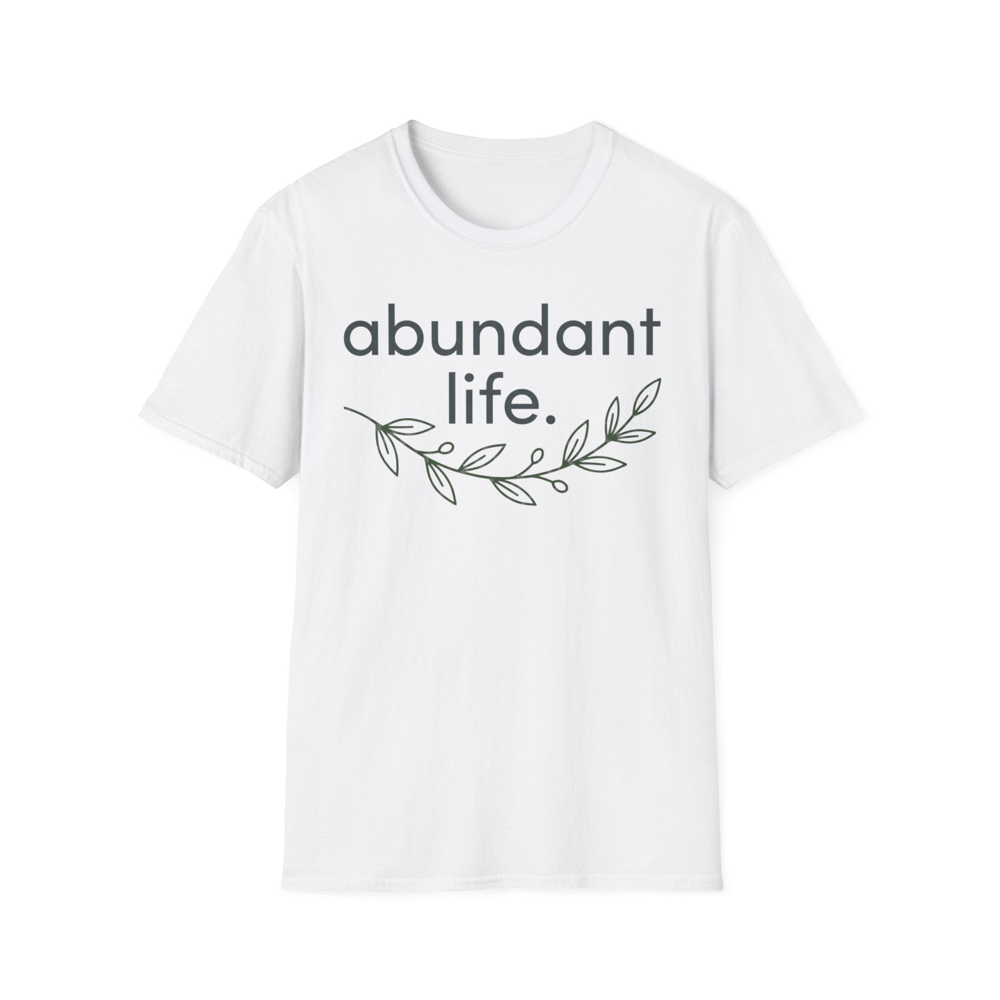 Abundant Life T-Shirt — Minimal Script Floral Tee