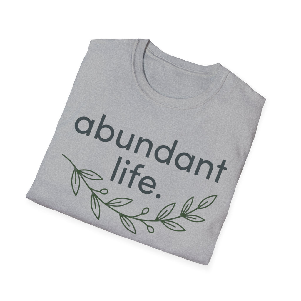 Abundant Life T-Shirt — Minimal Script Floral Tee