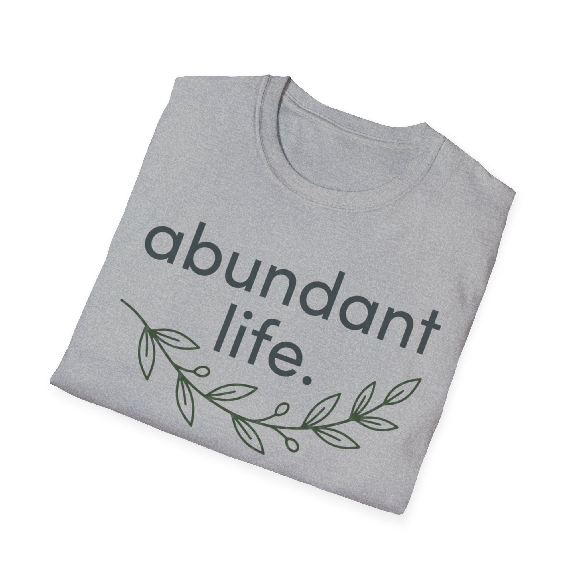 Abundant Life T-Shirt — Minimal Script Floral Tee