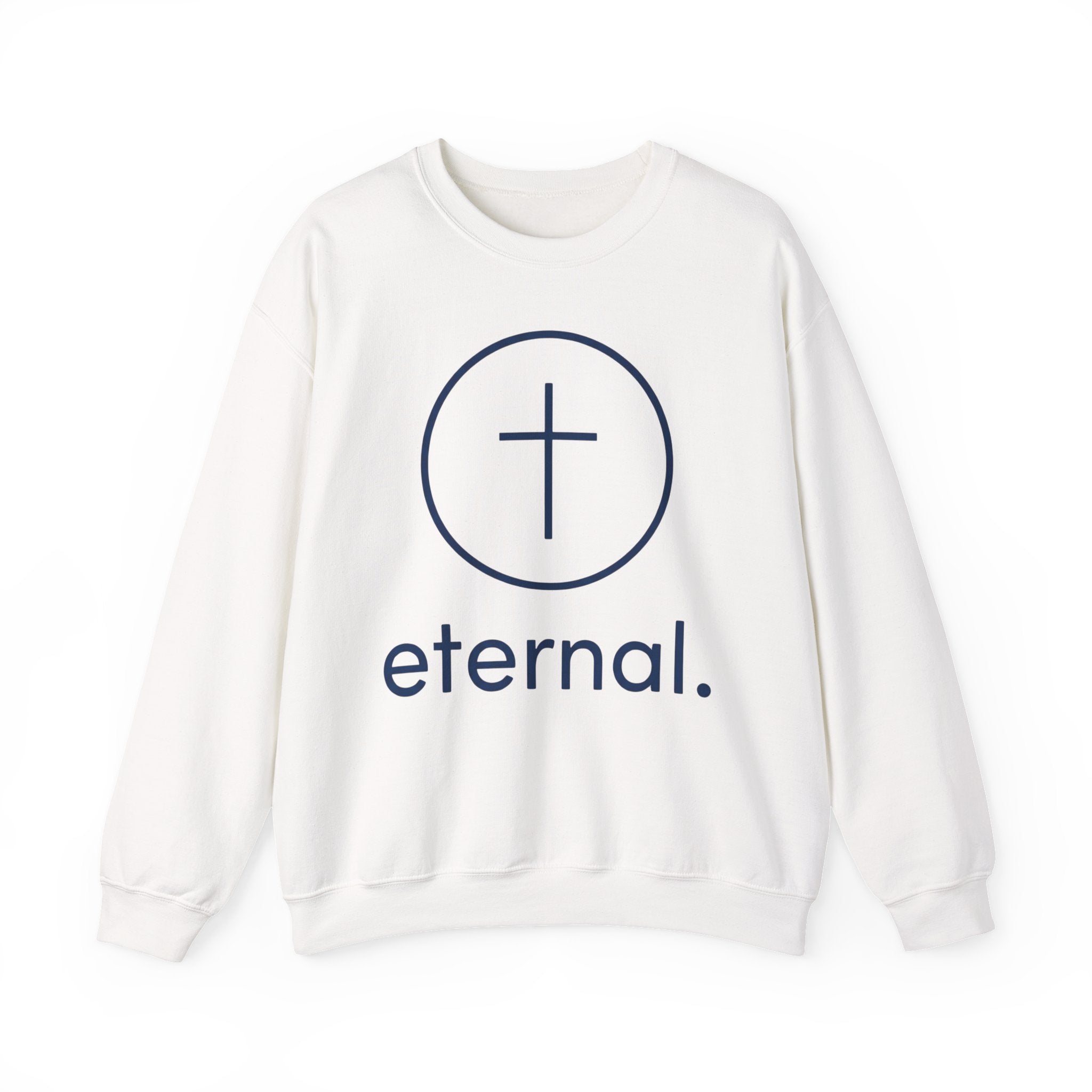 Eternal Cross Crewneck Sweatshirt — Minimal Christian Faith Pullover