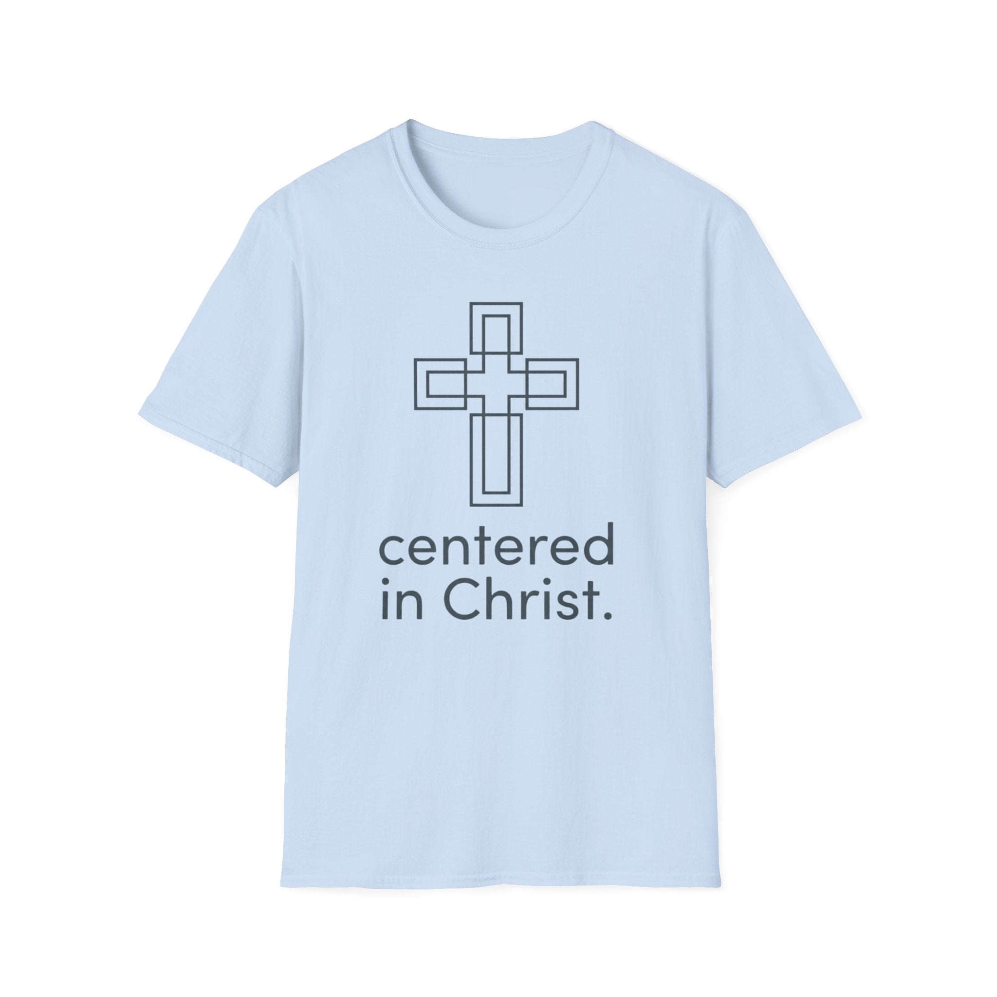 Centered in Christ T-Shirt — Minimalist Cross Christian Tee