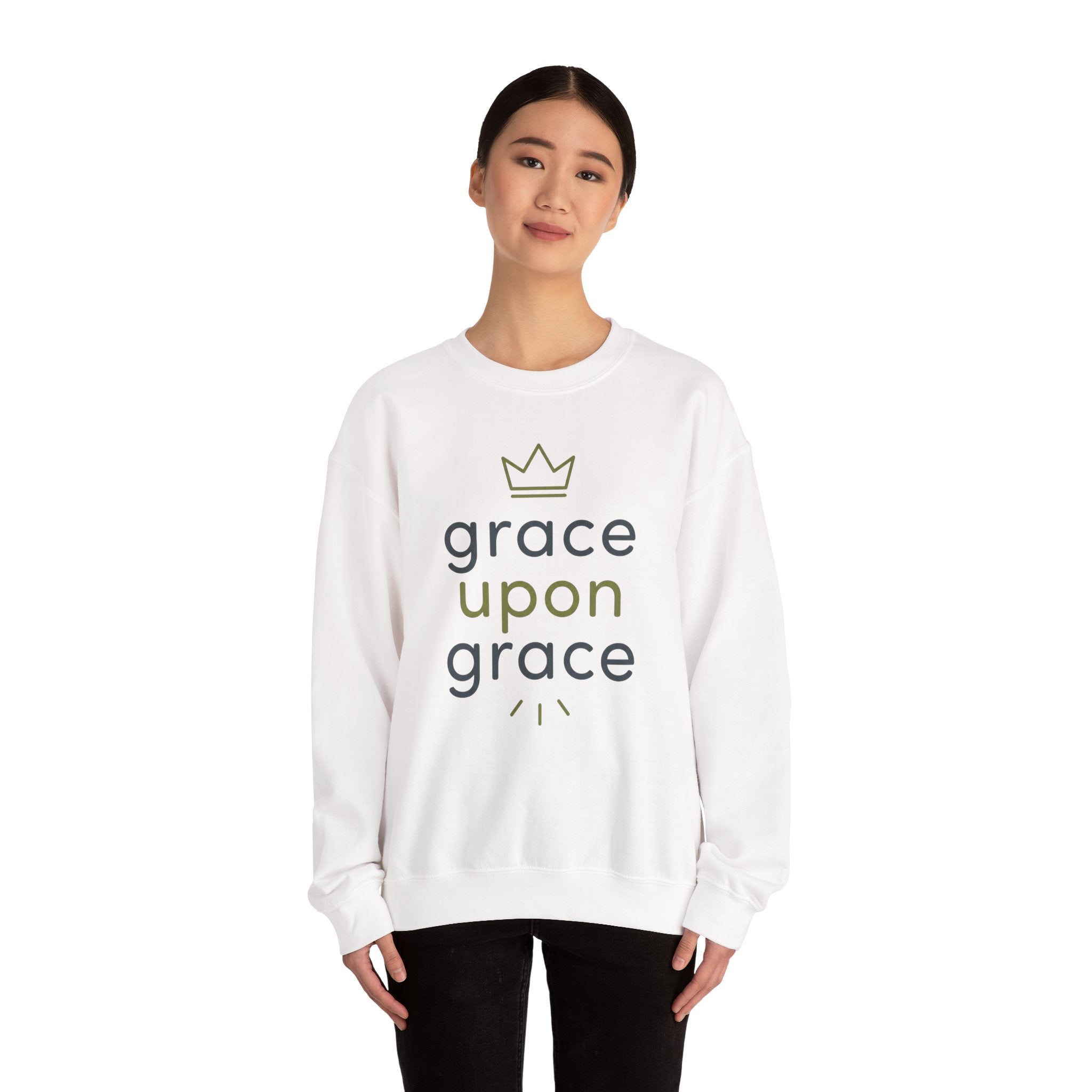 Grace Upon Grace Crewneck Sweatshirt — Inspirational Christian Faith Pullover