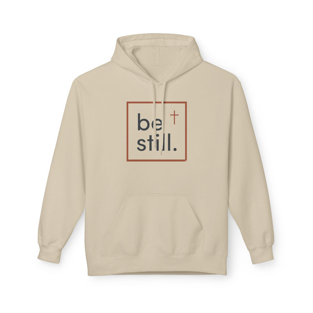 Be Still Christian Hoodie — Minimal Cross Faith Hoodie