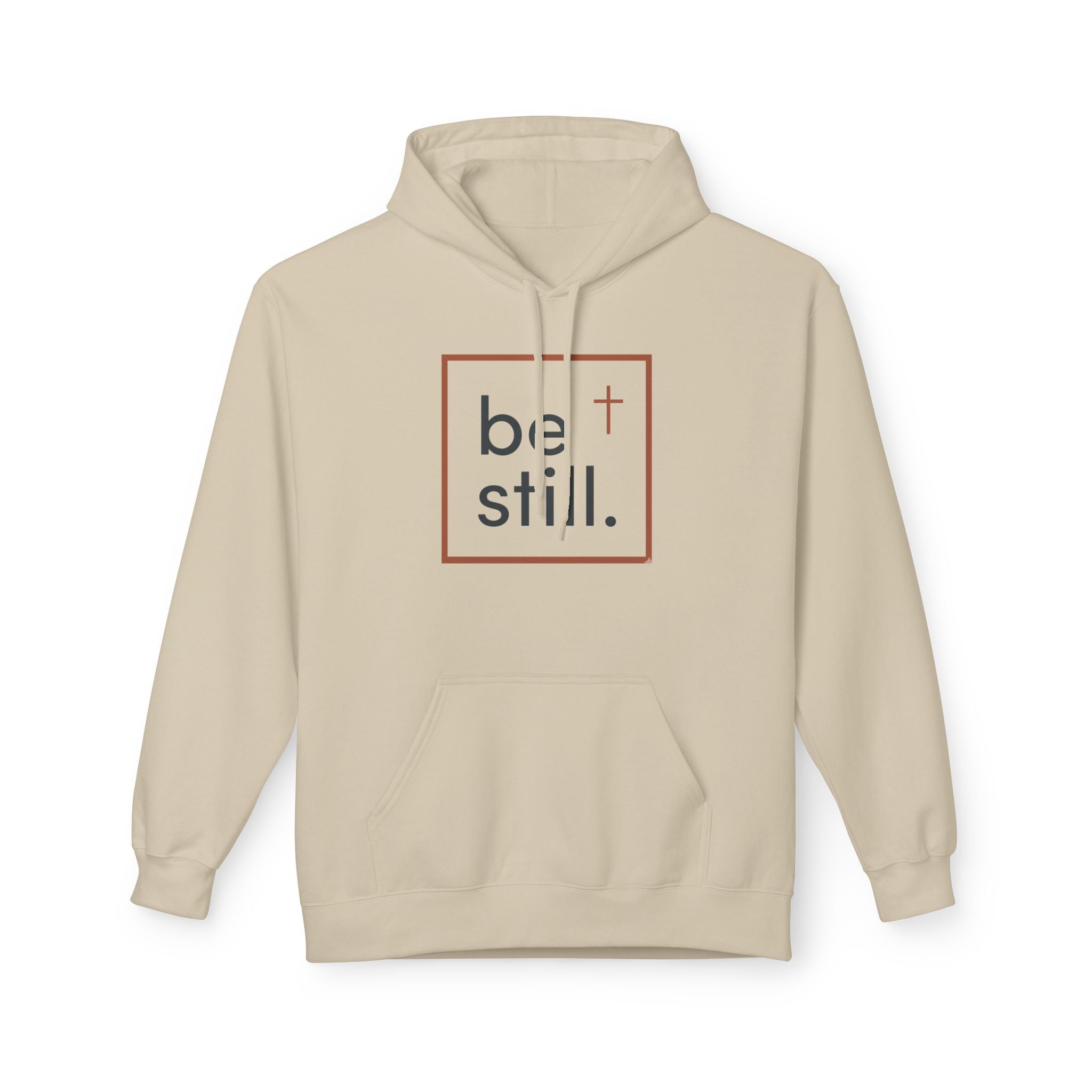 Be Still Christian Hoodie — Minimal Cross Faith Hoodie
