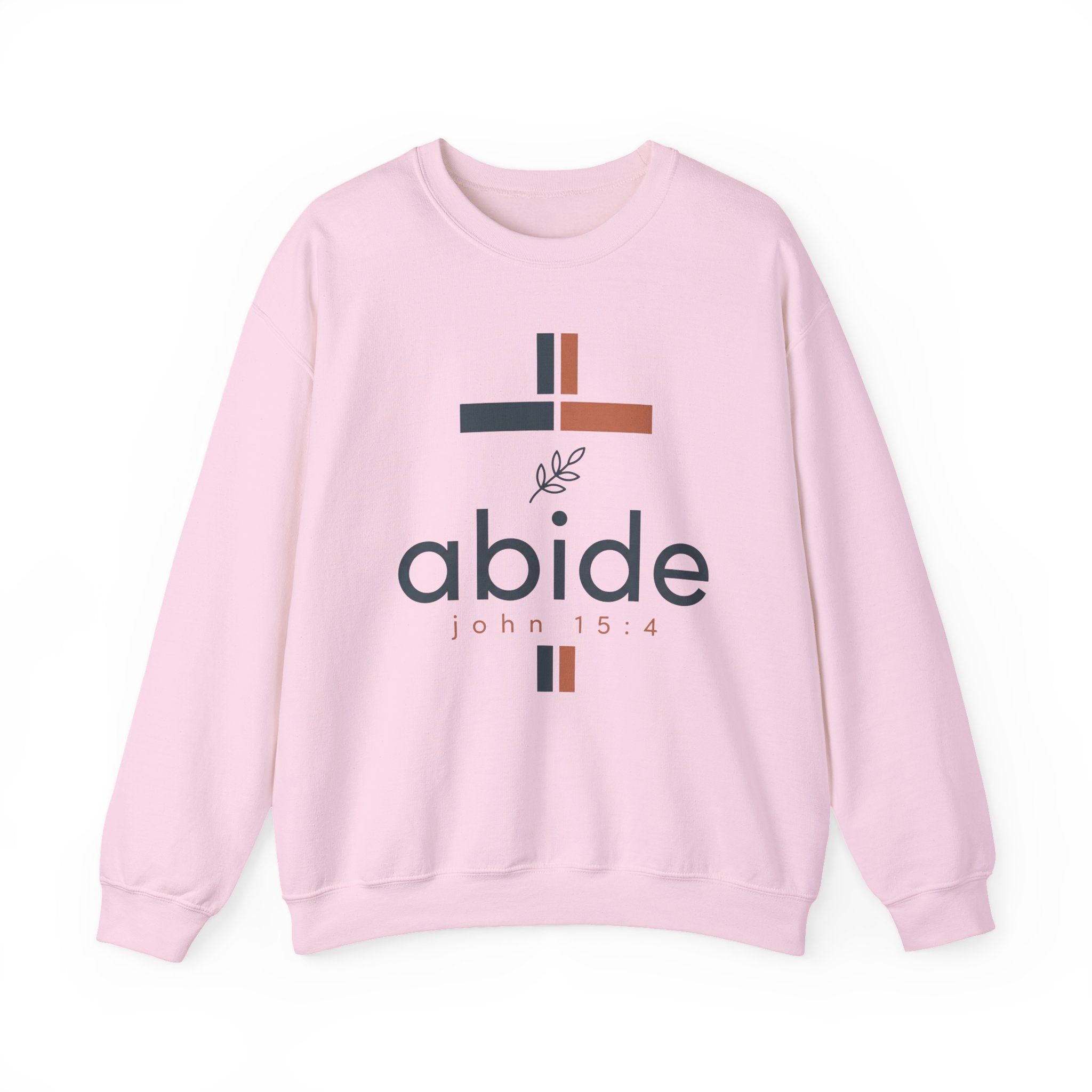 Abide Crewneck Sweatshirt – John 15:4 Christian Faith Graphic