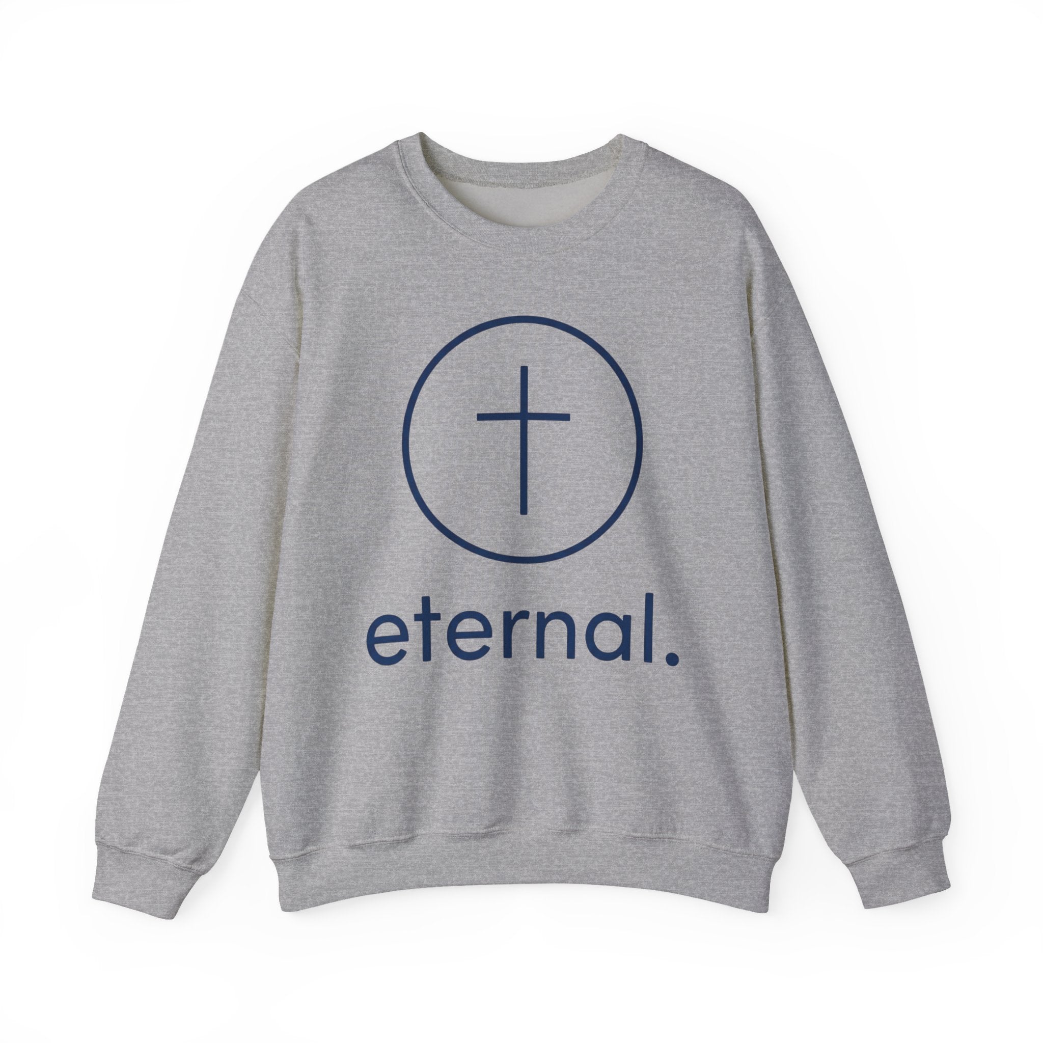 Eternal Cross Crewneck Sweatshirt — Minimal Christian Faith Pullover