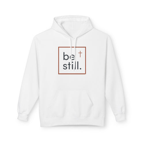 Be Still Christian Hoodie — Minimal Cross Faith Hoodie
