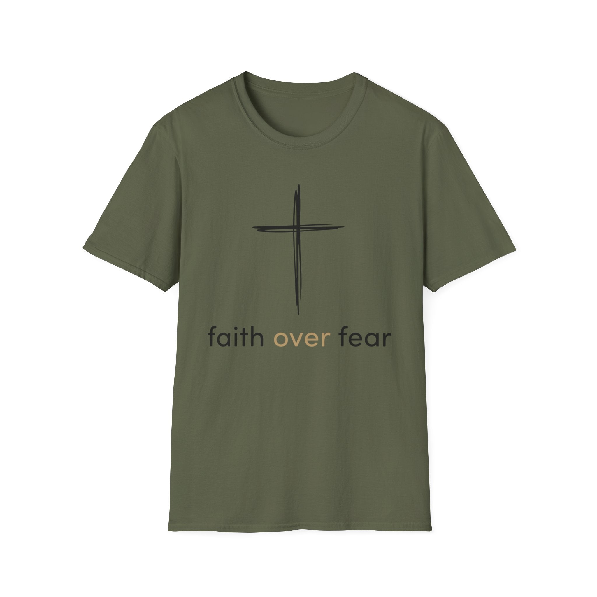 Faith Over Fear T-Shirt — Christian Cross Inspirational Tee