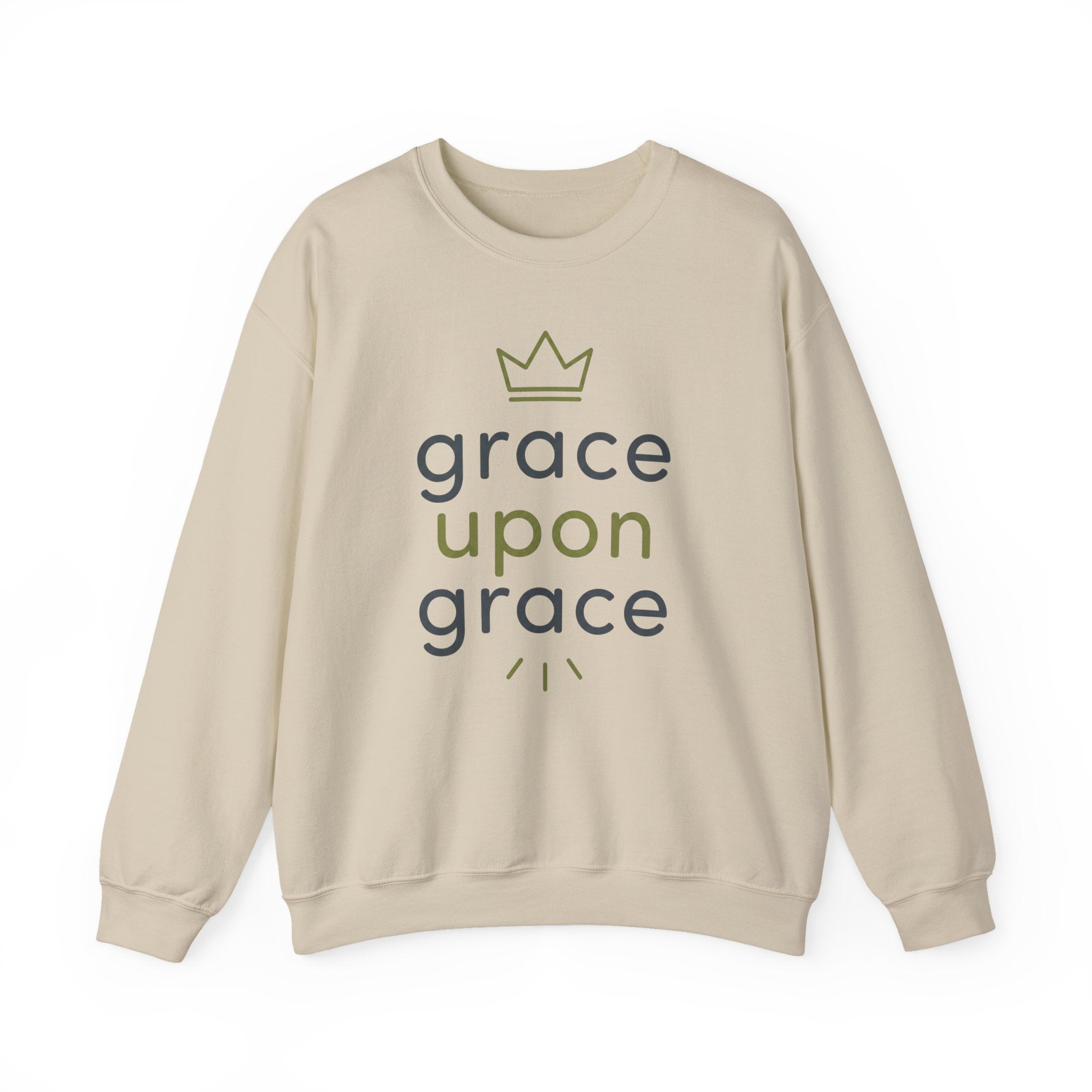 Grace Upon Grace Crewneck Sweatshirt — Inspirational Christian Faith Pullover