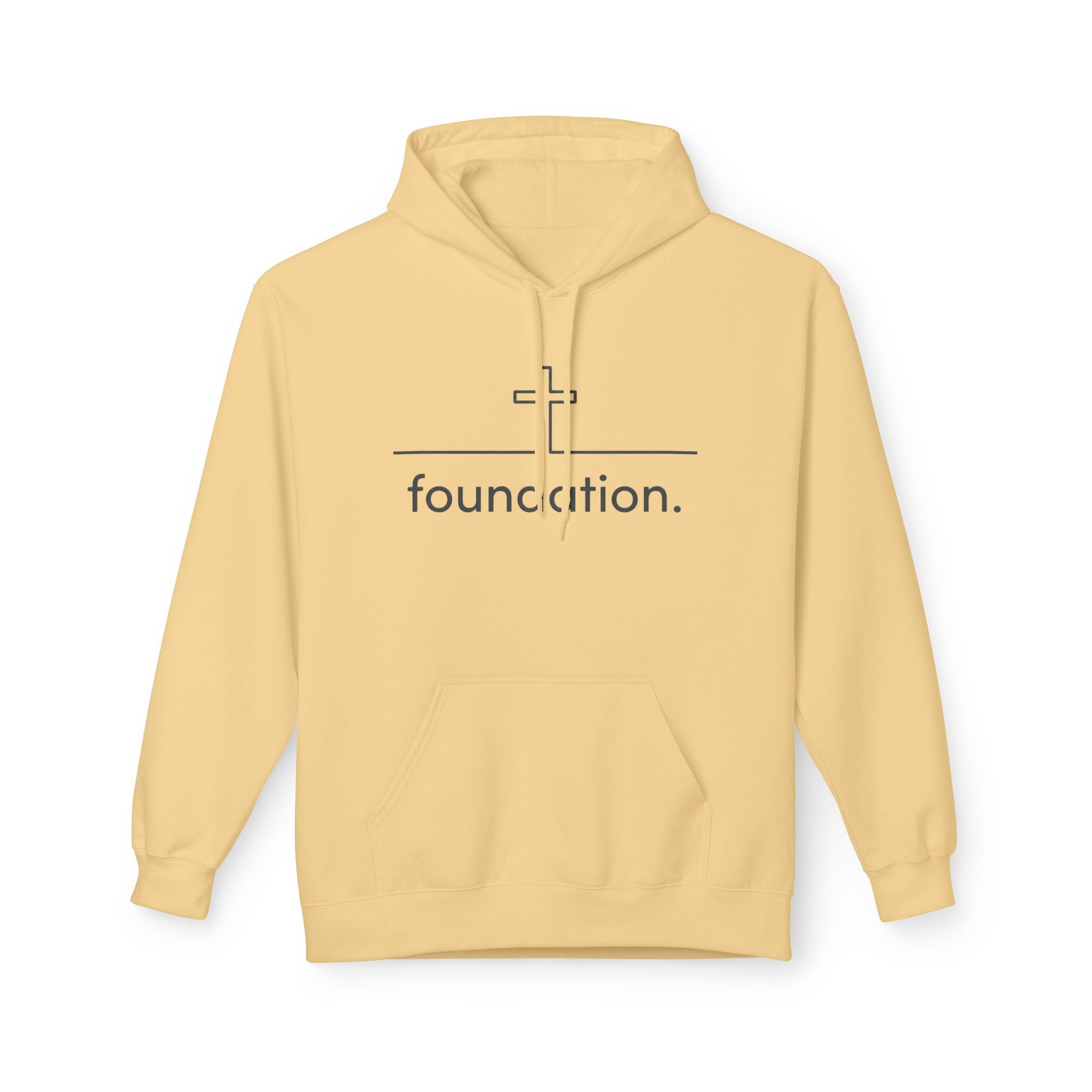 Foundation Hoodie — Minimal Cross & "foundation." Graphic