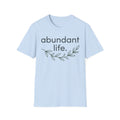 Abundant Life T-Shirt — Minimal Script Floral Tee