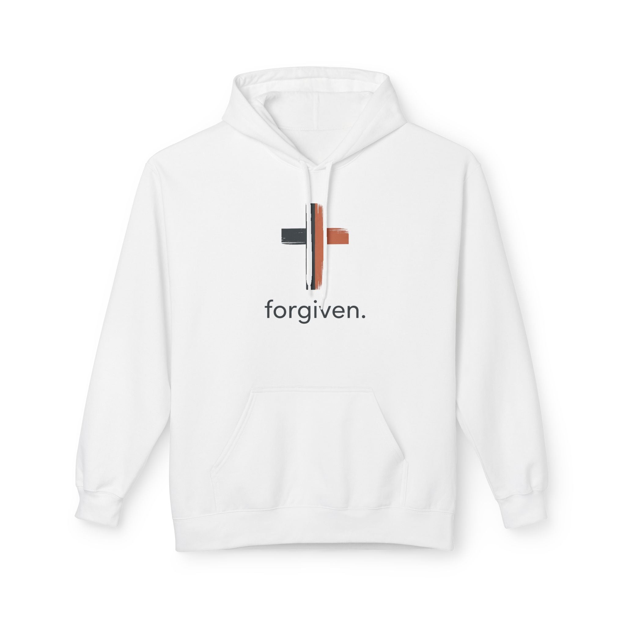 Forgiven Cross Hoodie — Minimal Christian Faith Sweatshirt